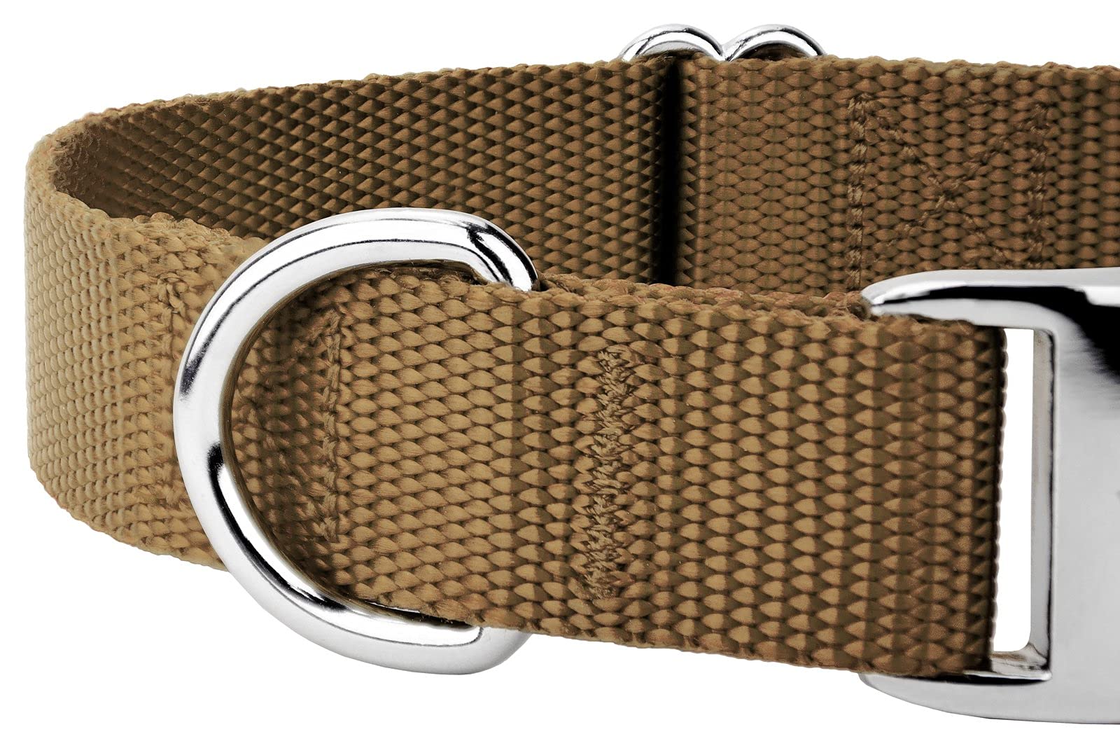 Country Brook Design - Vibrant 30+ Color Selection - Premium Nylon Dog Collar With Metal Buckle (Medium, 3/4 Inch, Coyote Tan)