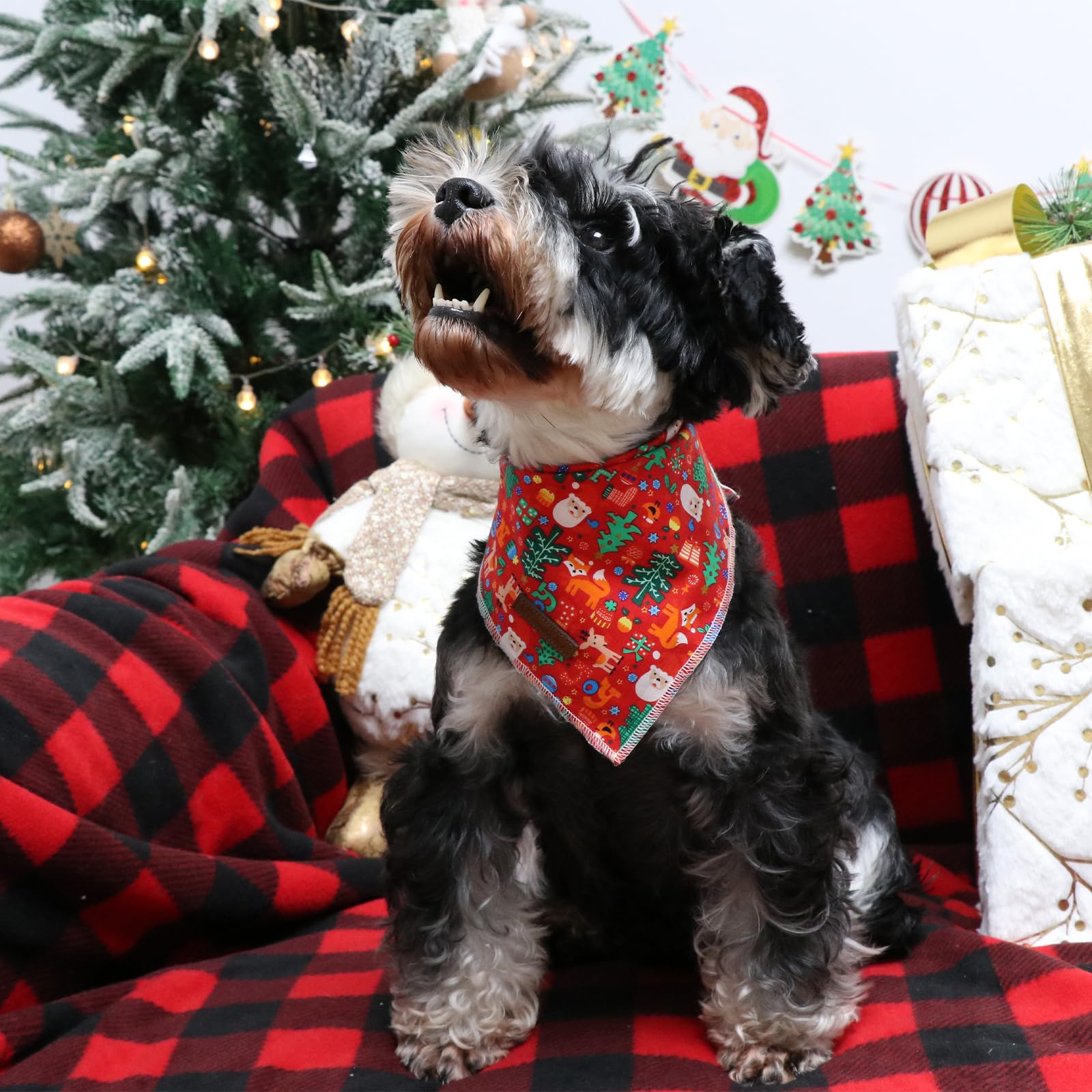 Up Urara Pup Christmas Dog Bandana, Christmas Tree Triangle Bid Scarf For Small Medium Dog, Cotton Pet Kerchief For Girl Boy Dog