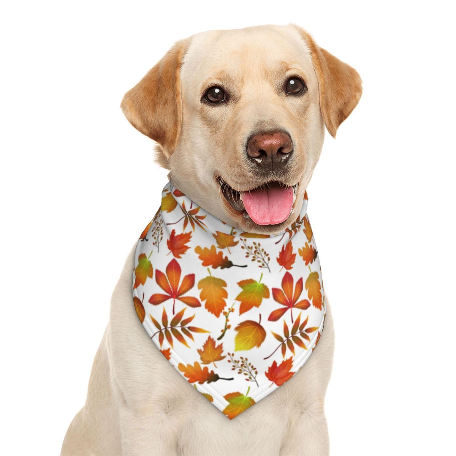 Autumn Fall Maple Leaves Harvest Dog Bandana Scarf Triangle Bibs Pet Accessories Cat Kerchief