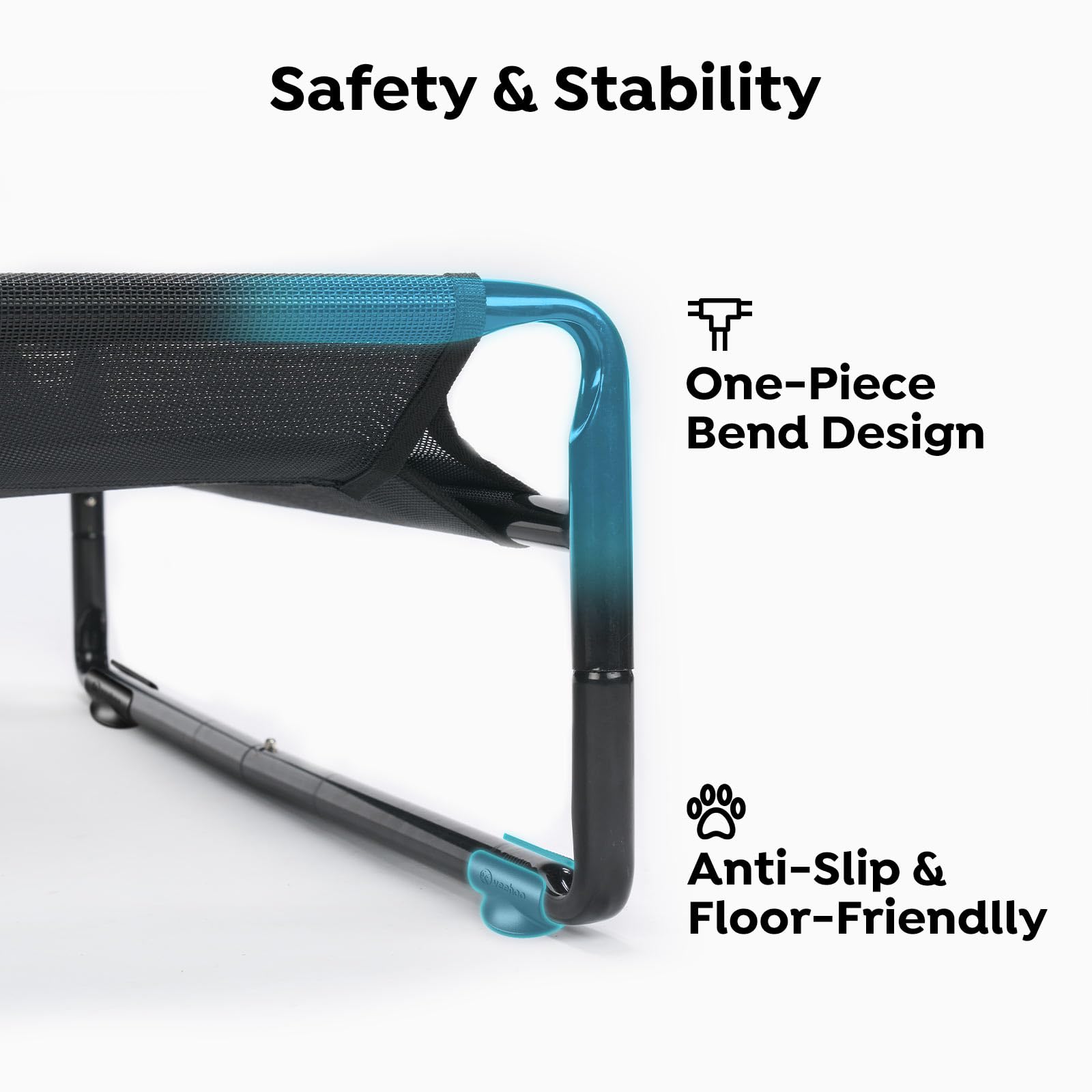 Veehoo Original Cooling Elevated Dog Bed, Outdoor Raised Dog Cots Bed For Large Dogs, Chew Proof Standing Pet Bed With Washable Breathable Mesh, No-Slip Feet For Indoor Outdoor, X-Large, Black