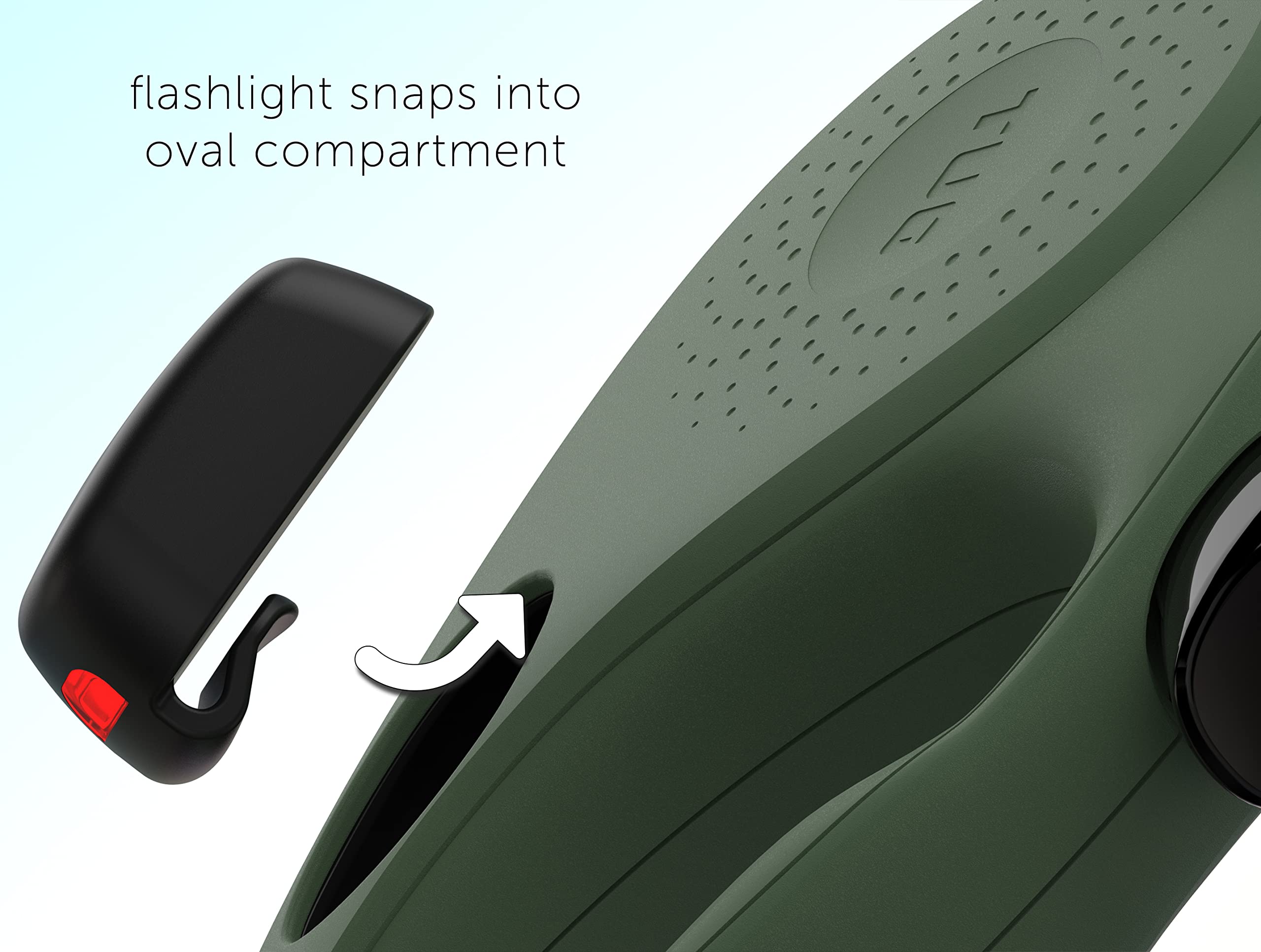 TUG Oval 360 Tangle-Free Retractable Dog Leash | Flashlight Included | Integrated Waste Bag Dispenser Pocket (Medium, Green)