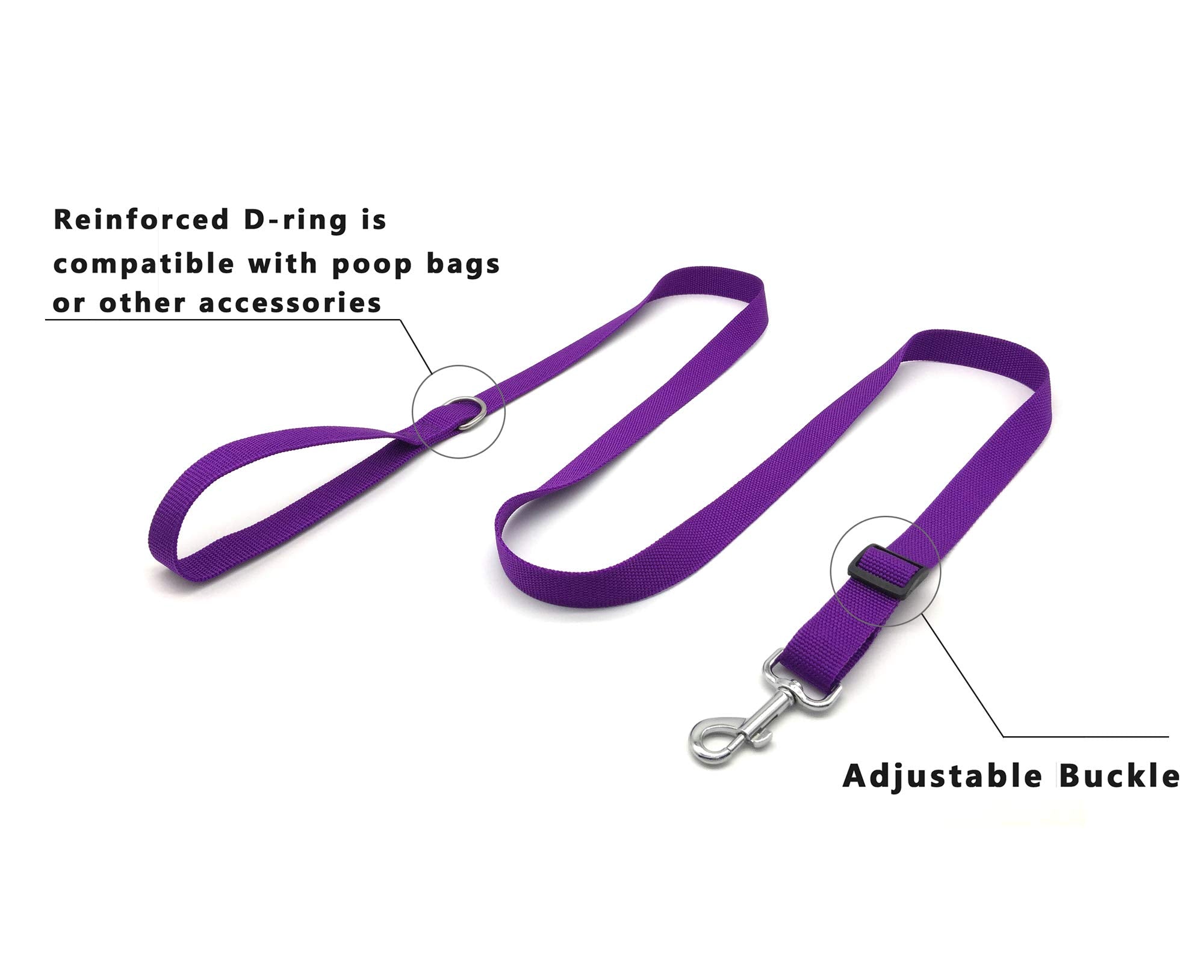 Taian Adjustable Nylon Dog Leash, 6 Foot Long Dog Leashes For Medium Large Dogs