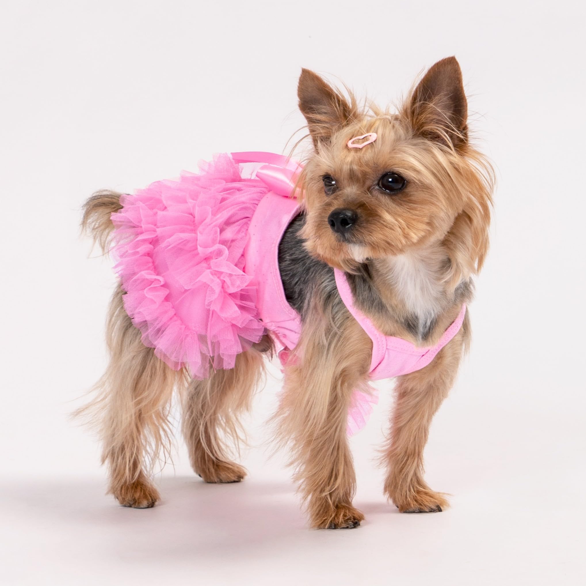 Fitwarm Sparkly Dog Tiered Dress, Fancy Dog Clothes For Small Dogs Girl, Bohemian Doggie Birthday Outfit, Pet Apparel, Pink, Xxs