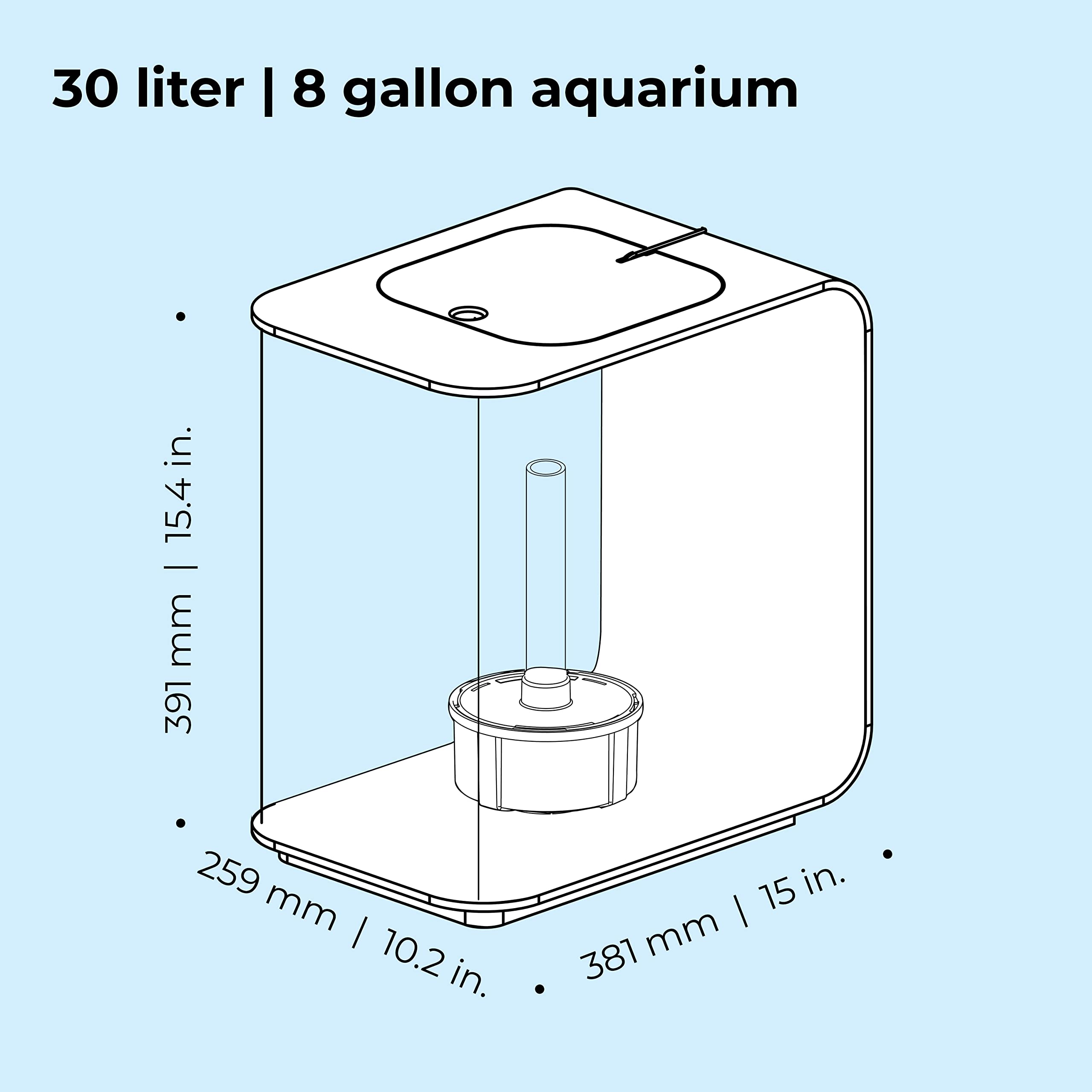 biOrb Flow 30 Acrylic 8-Gallon Aquarium with White LED Lights Modern Tank for Tabletop Display, White