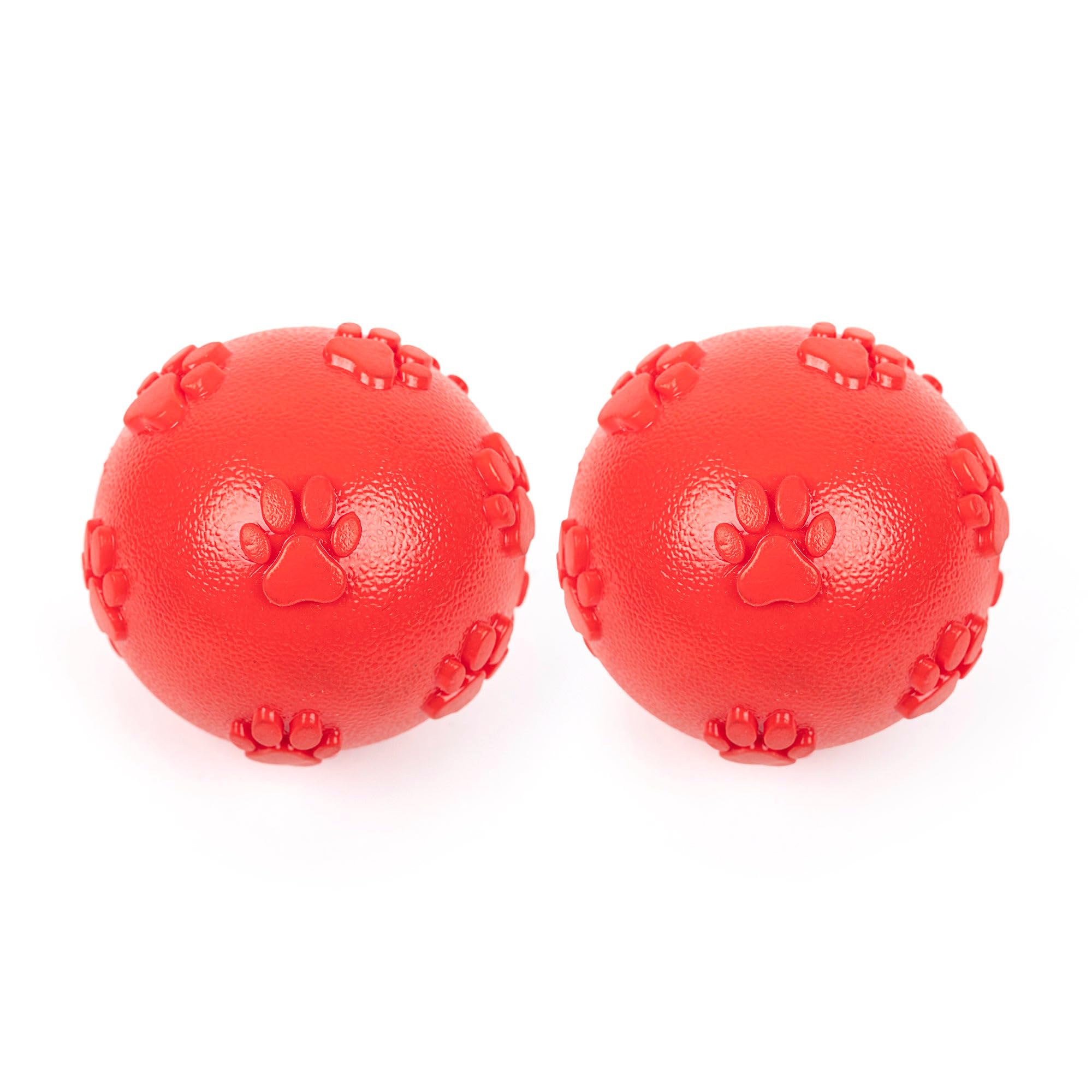 TLC Balls Squeaky Dog Toy  Red  Set of 2