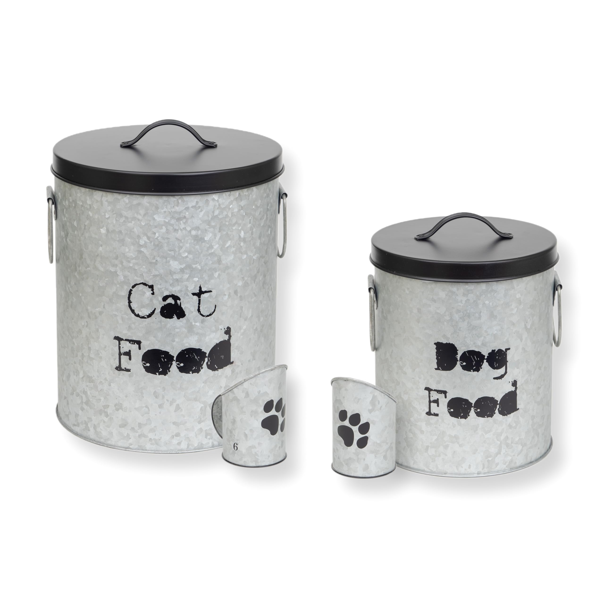 Medium 30lb Cat & Small 20lb Dog Pet Food Storage Canister with Scoop - Durable & Airtight for Freshnesss, Minimalist Design & R