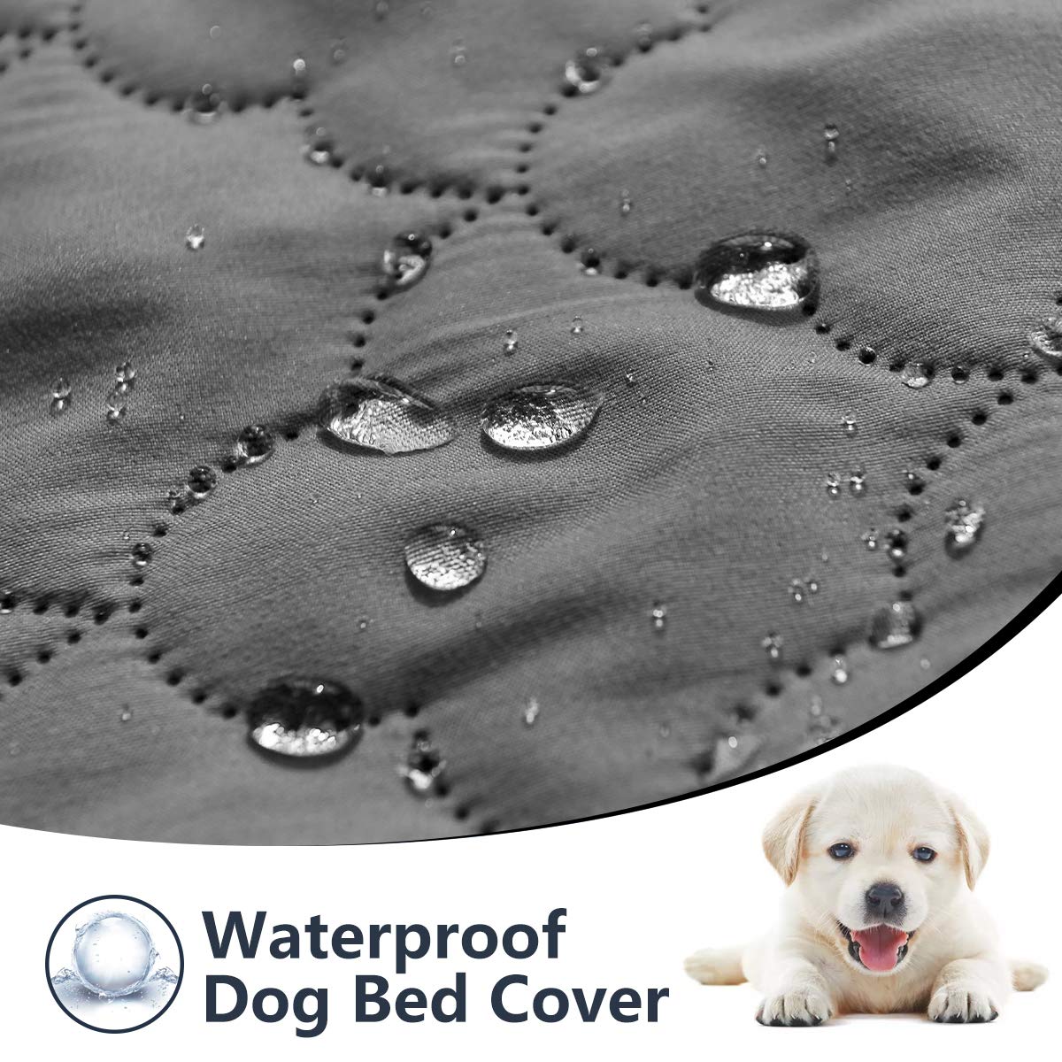 Dog Blankets For Couch Protection Waterproof Dog Bed Covers Pet Blanket Furniture Protector (Grey+Ivory, 82'X120')