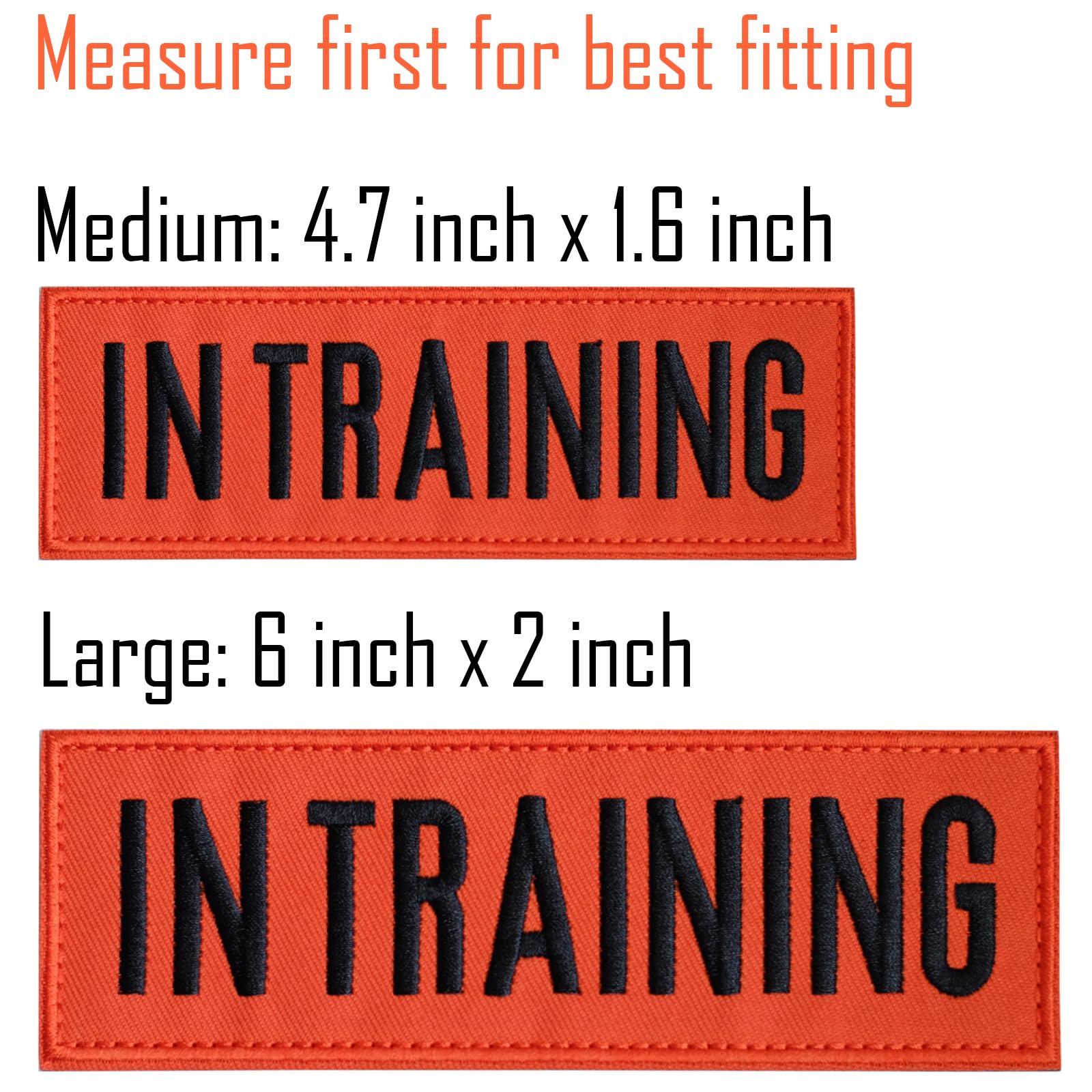 Fitznora Embroidered In Training Patches, 2 Pack Clear Sign With Hook And Loop Pieces, Easy To Read Tabs For Dog Vest Harness Co