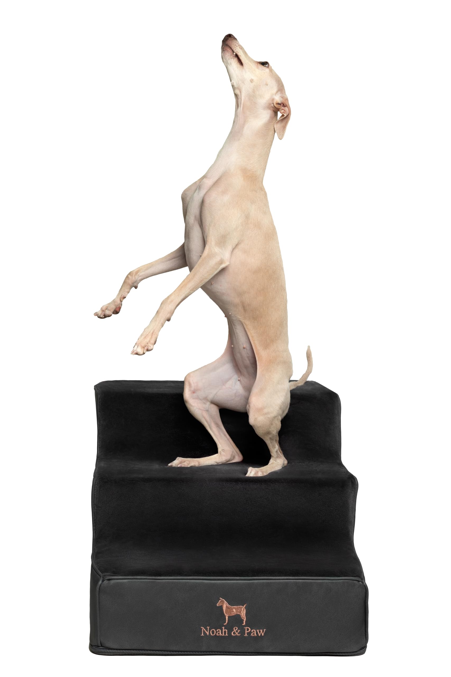 Noah & Paw Dog Stairs, Dog Ramp For Bed (16'' Extra Wide) Pet Stairs For High Bed, Design To Fit Small And Large Breeds, Durable