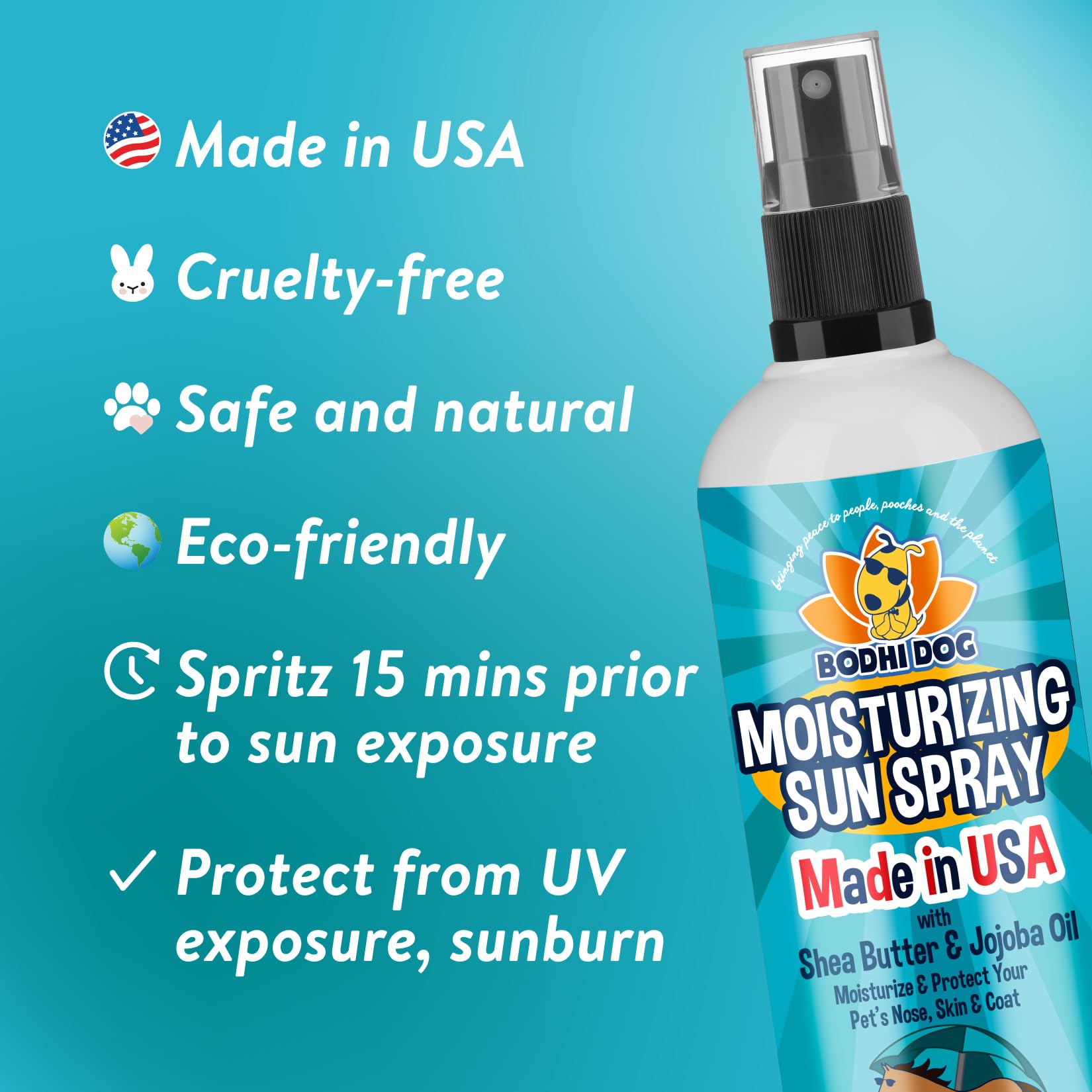 Bodhi Dog Sunscreen | Large 8Oz Spf 30+ Moisturizing Pet Sunscreen | Safe For All Breeds Of Dogs, Cats And Horses | Natural Skin Protection And Conditioner For Skin, Coat, Nose, And Ears | Usa Made