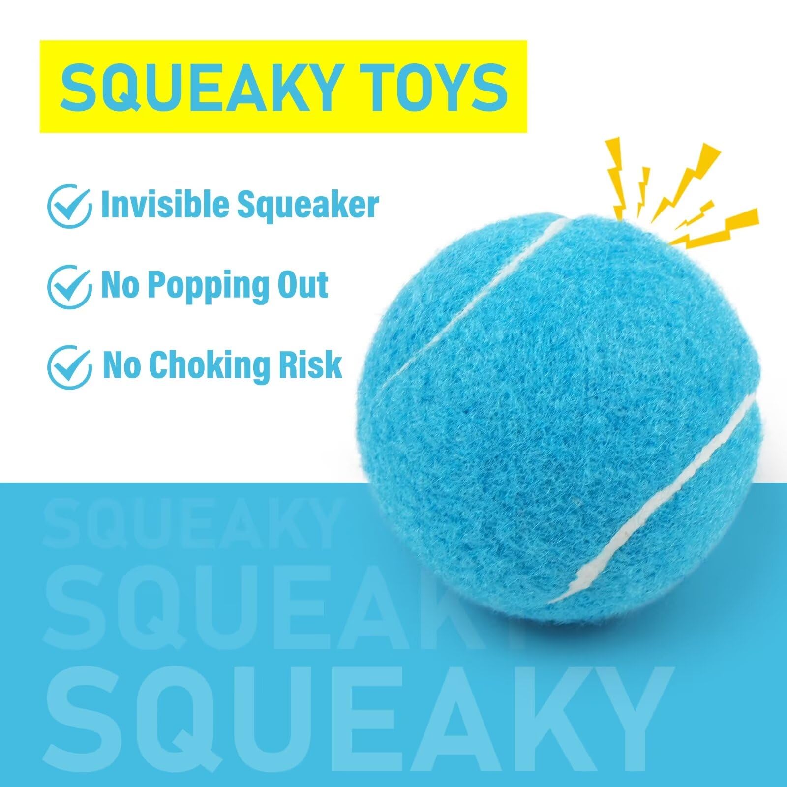 Primepets Squeaky Balls For Dogs, 2.5 Inch Dog Squeaky Toys, Interactive Dog Toy Tennis Balls For Indoor Outdoor, Squeak Toys Fo