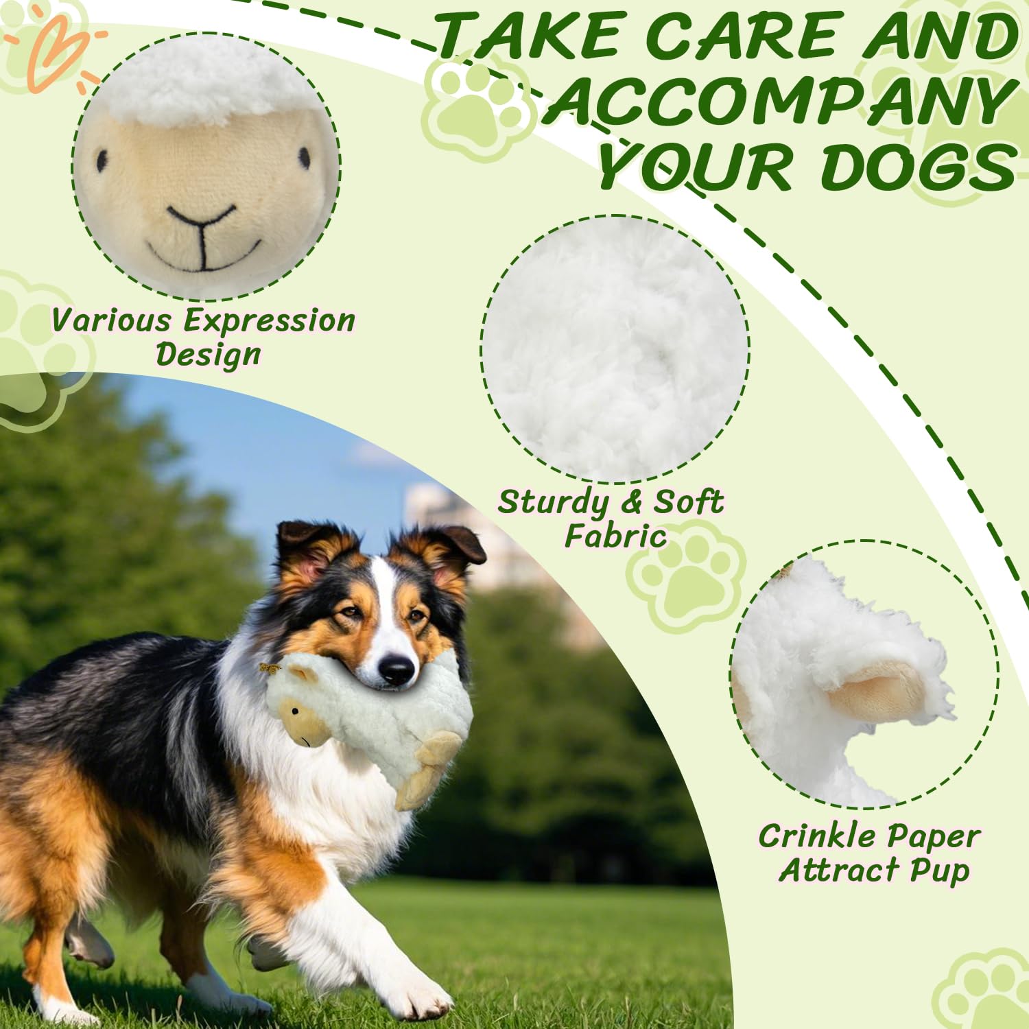 Squeaky Dog Toys for Large- Plush Stuffed Chew Toy with Soft Fabric- Interactive Puppy Toys to Keep Them Busy- Indoor & Outdoor