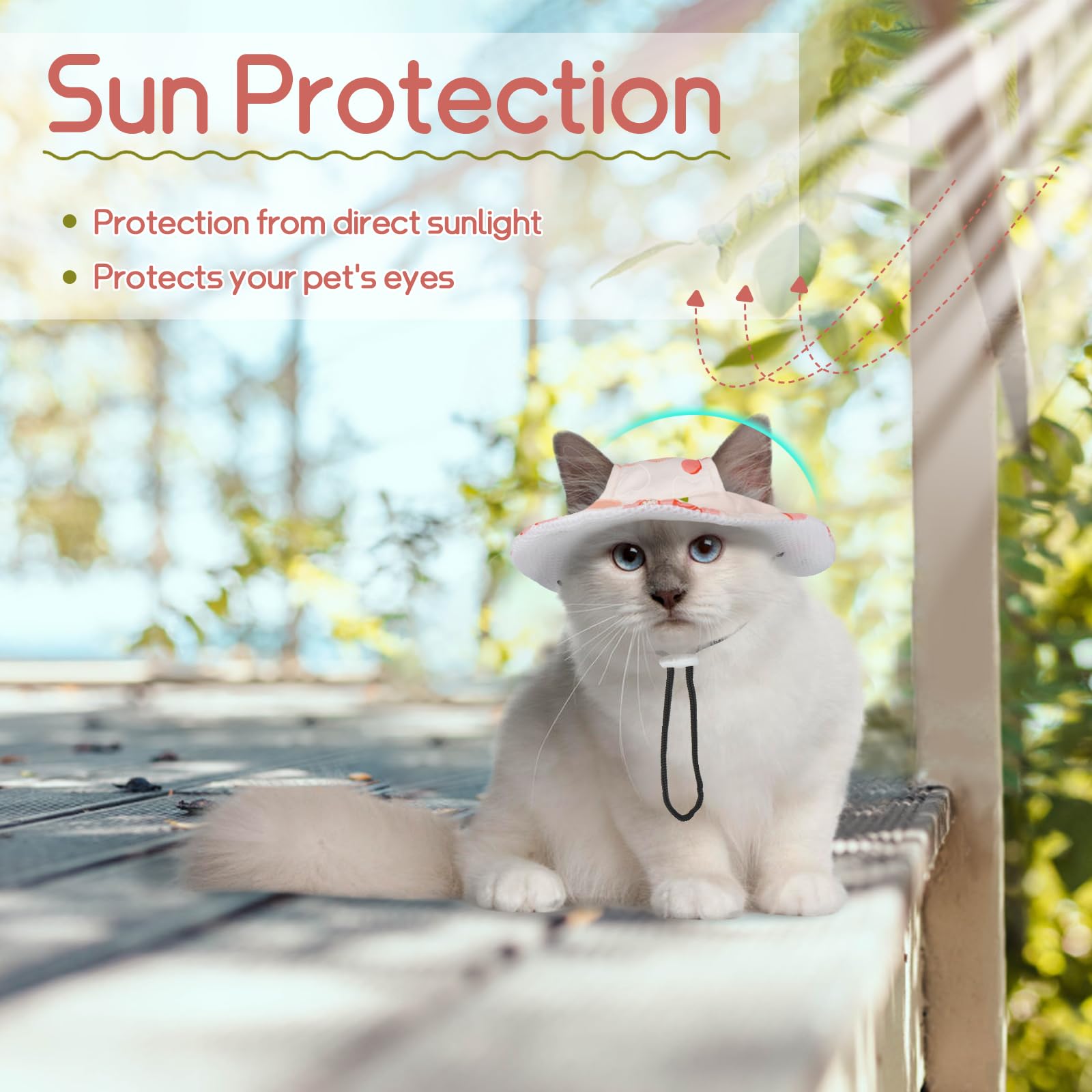 T'Chaque Cat Hats For Cats Only, Kitten Mini Sombrero Hats With Ear Hole, Outdoor Sun Protection Pet Caps, Cat Birthday Hats Chi