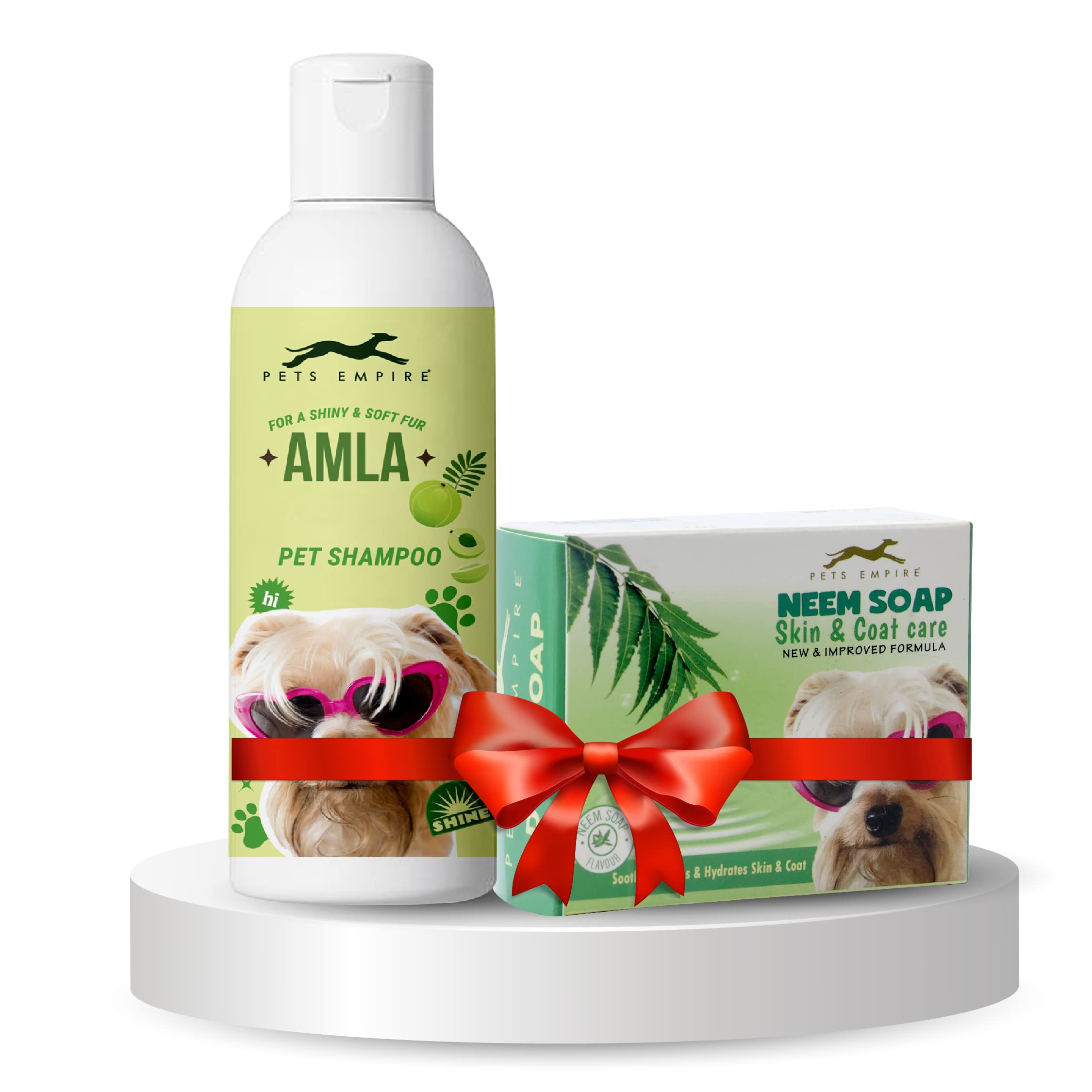 Pets Empire Pet Shampoo & Pet Soap Combo (200Ml + 100Gm) | Organic Amla Body Shampoo For Pets & Natural Handmade Dog Soap With N