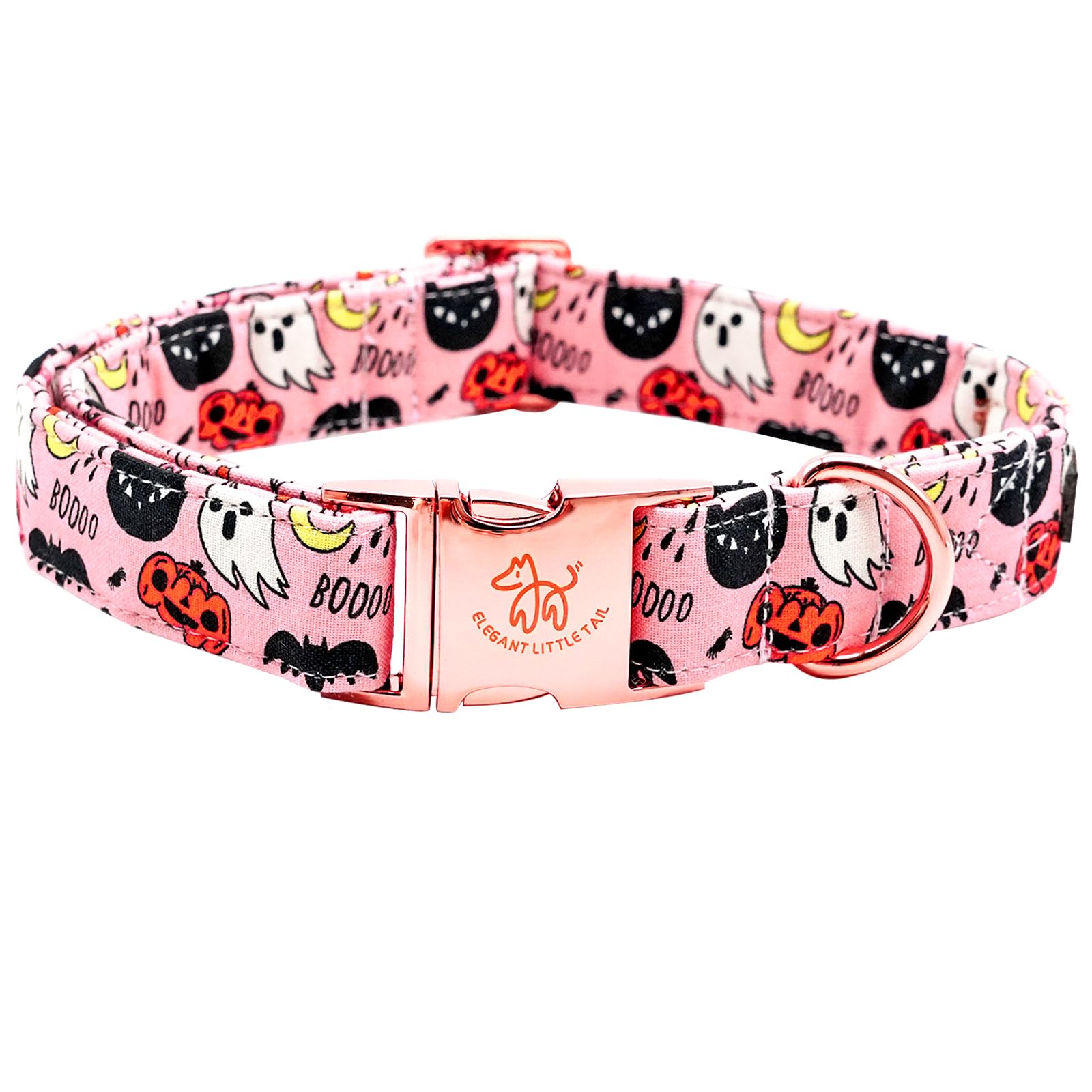 Elegant Little Tail Halloween Dog Collar, Autumn Pet Collar Durable Pink Dog Collars Male Or Female Holiday Pet Gift Adjustable Dog Collar For Medium Dogs