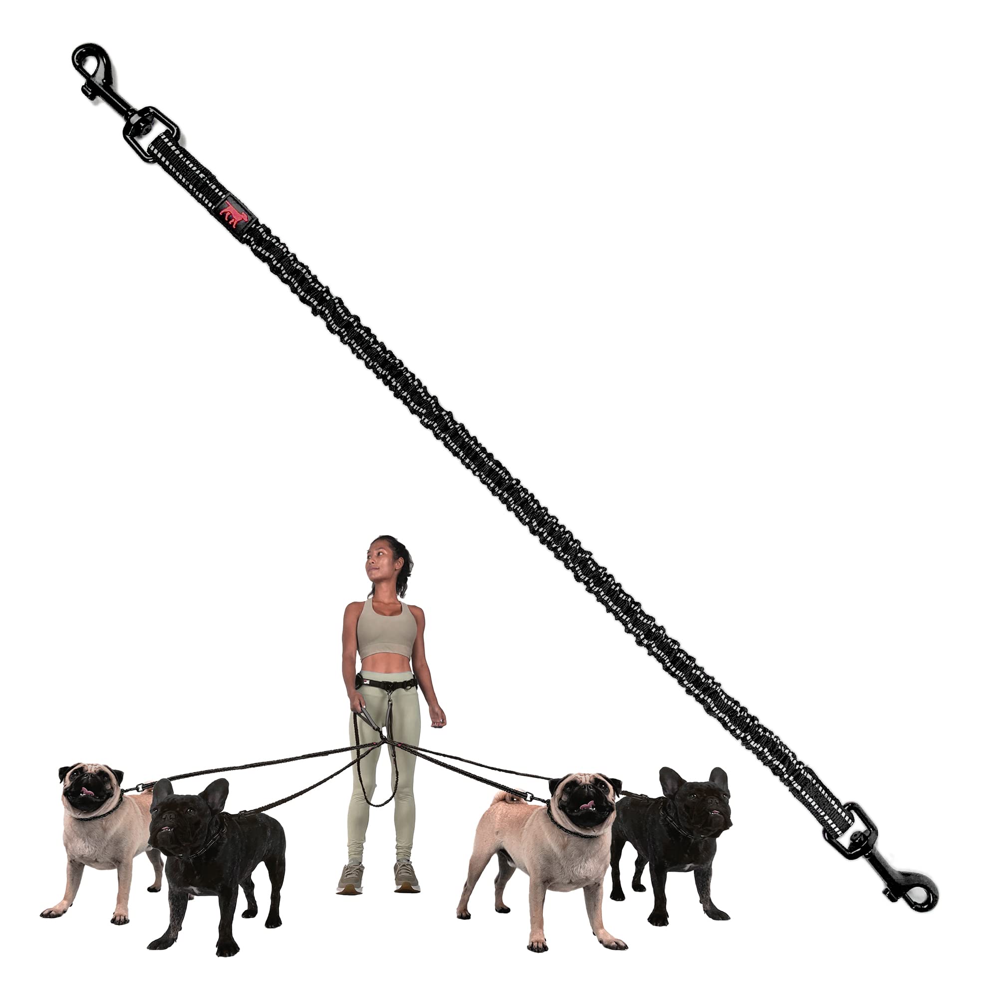 Add-On Accessory Bungee Leash | Add One Medium Dog Up To 45 Lbs | Requires Purchase Of Two Medium Dog Hands Free Bungee Leashes 