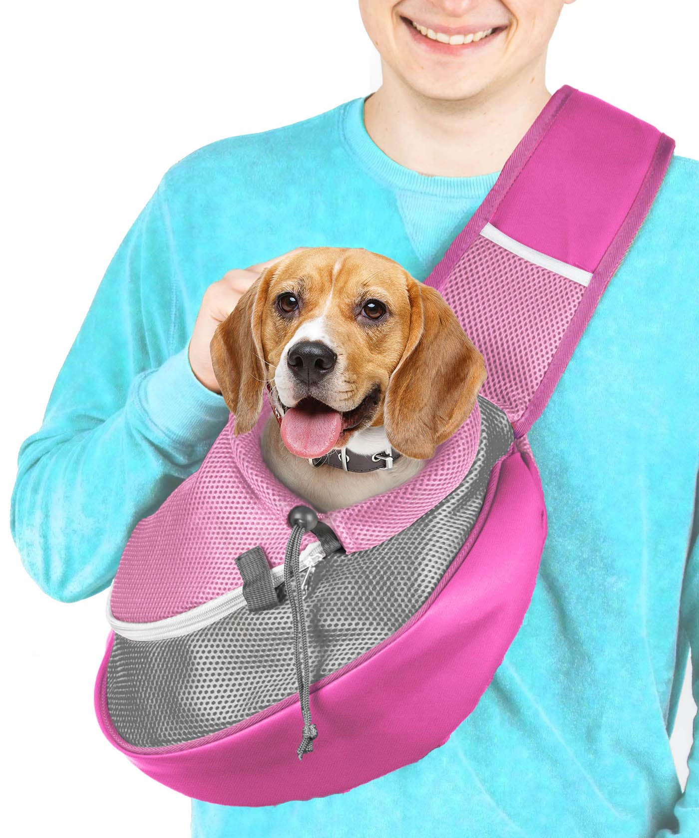 Cuddlissimo! Pet Sling Carrier - Carefully Sized for Teacup & Toy Breed Puppies & Cats (Under 6lb) - Soft Pouch for Small Dogs, 