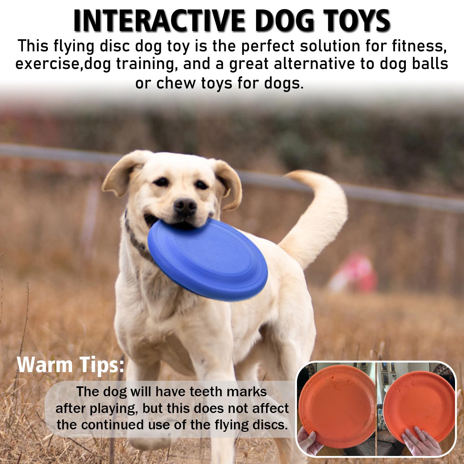 Xigou Dog Flying Disc (2 Pack) - Durable Rubber Flying Disc Dog Toy - 9.25'' Indestructible Rubber Dog Flying Disc - Puncture Re