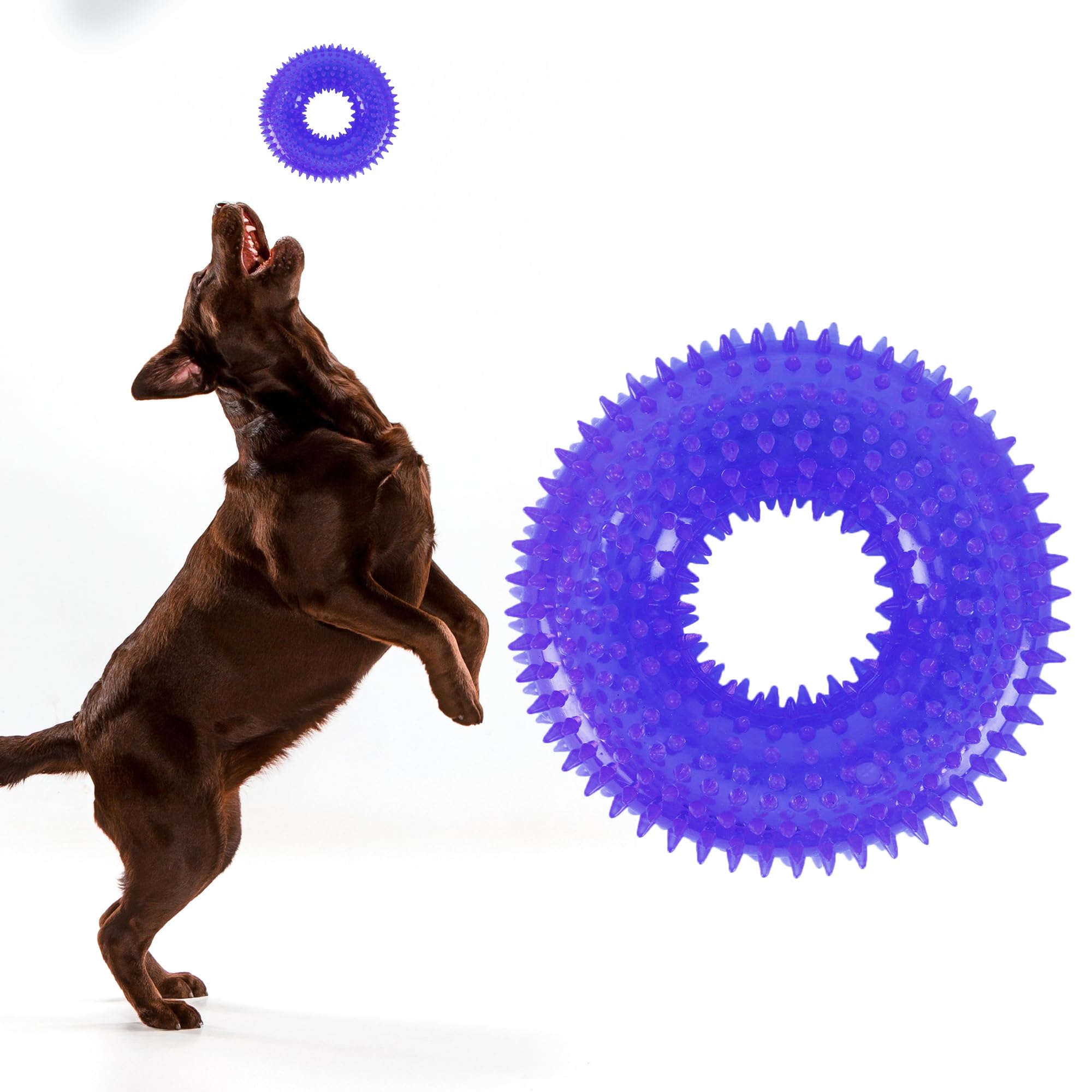 Zuffie Dog Spiky Ring Toy, Durable Chew Toy For Dogs, Soft & Safe Design, Fun Fetch Toy For Small, Medium & Large Breeds, Bouncy