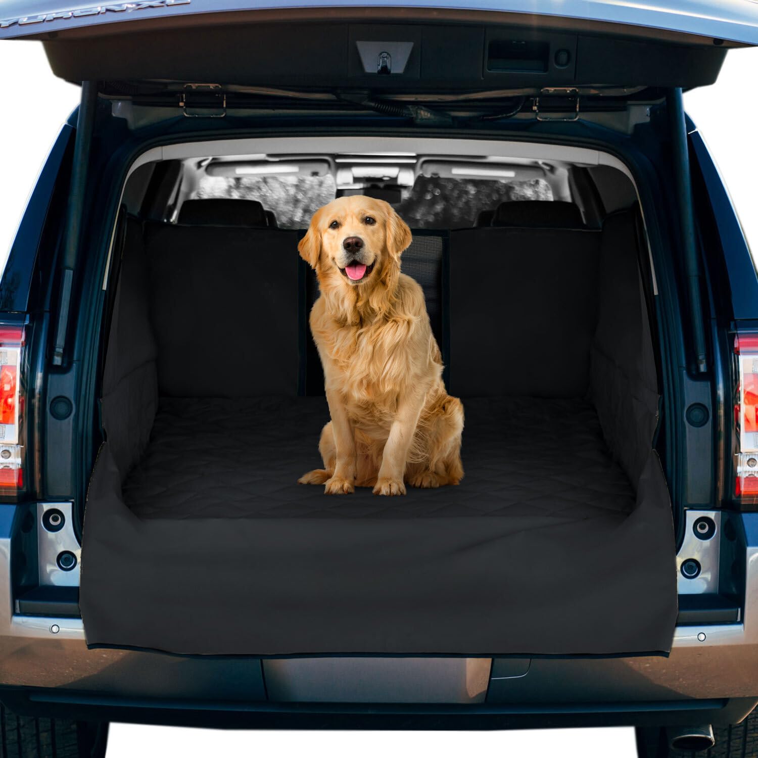 Frontpet Cargo Cover For Dogs, Water Resistant Pet Cargo Liner Dog Seat Cover Mat For Suvs Sedans Vans With Bumper Flap Protecto
