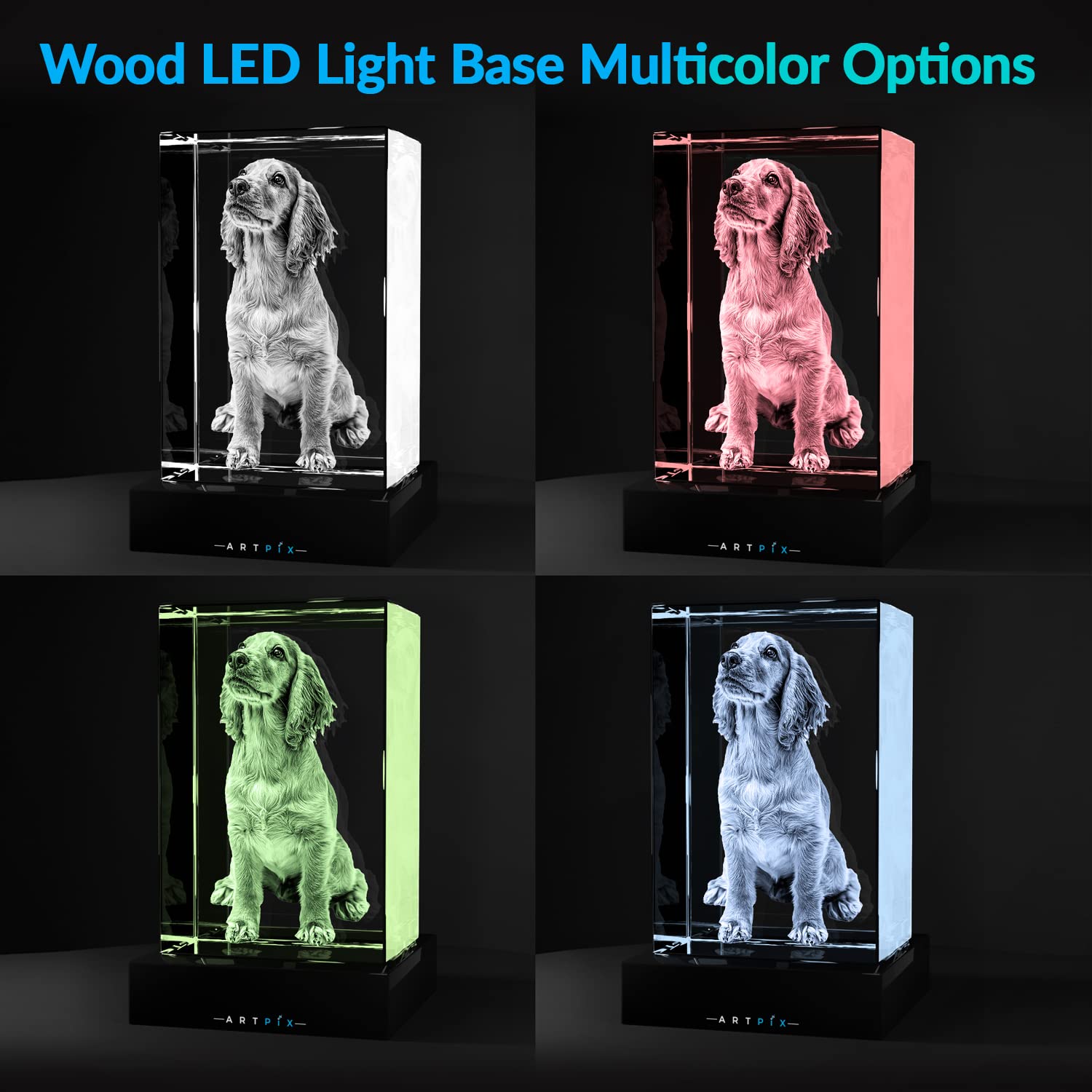Artpix 3D Crystal Photo, Personalized Dog Memorial Gifts With Your Own Photo For Dog Lovers, Pet Owners, 3D Laser Etched Picture