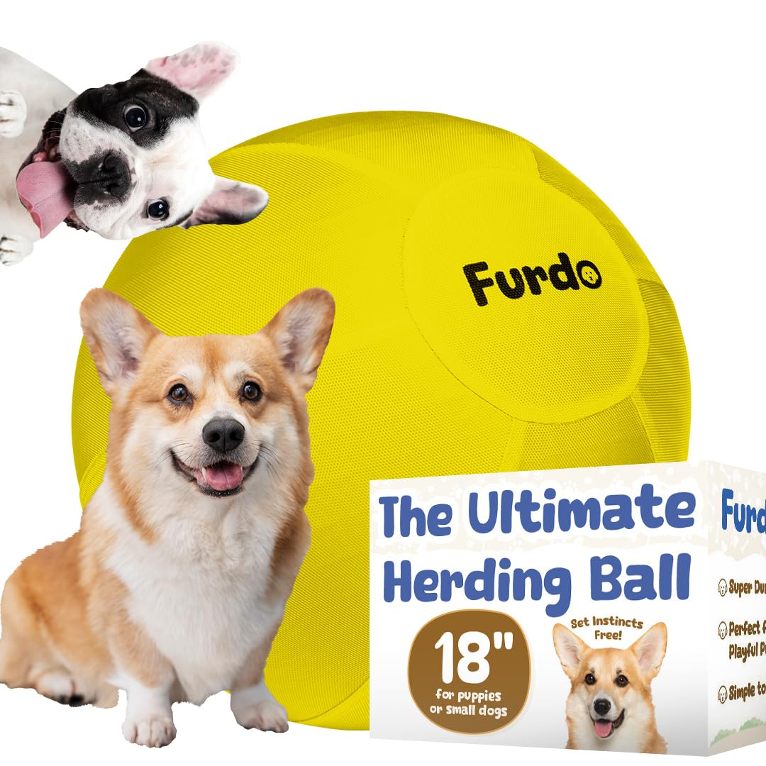 Furdo 18'' Herding Ball For Dogs, For Australian Shepherd, For Cattle, For Border Collie, For Blue Heelers & Other Small To Medi