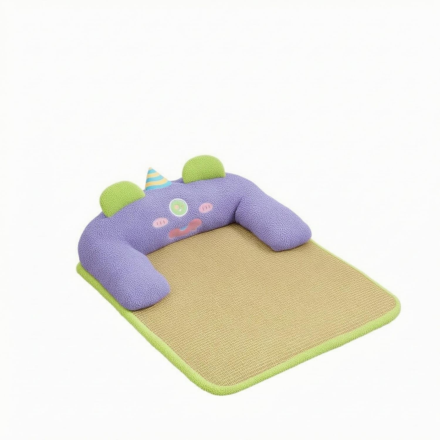 STYLEHEAVEN Woven Cushioned Headrest Mat Breathable Feline Sleeping Mat Cooling Cushioned Edging for Cats, Small Dogs, Purple, S