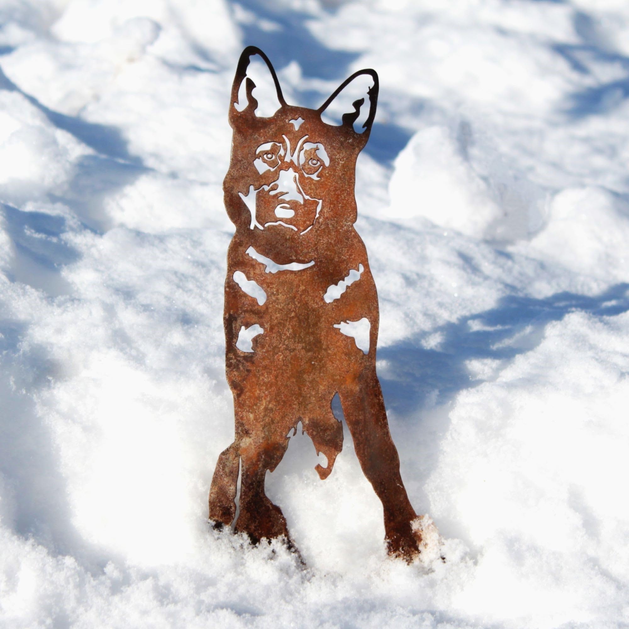 My Metal Rescue Corten Steel German Shepherd Dog Silhouette Yard Stake (Small)