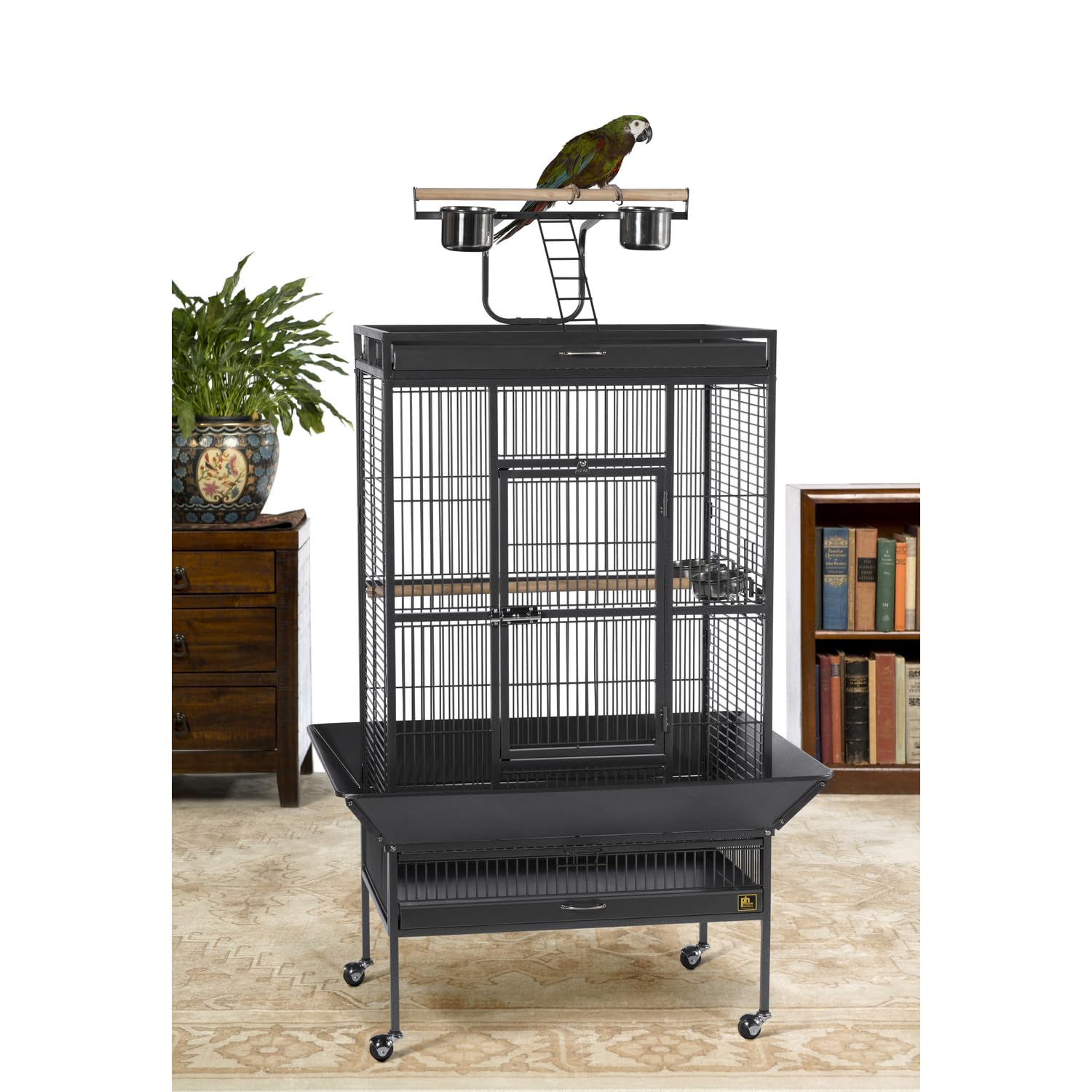 Prevue Hendryx Signature Select Series Wrought Iron Bird Cage In Black