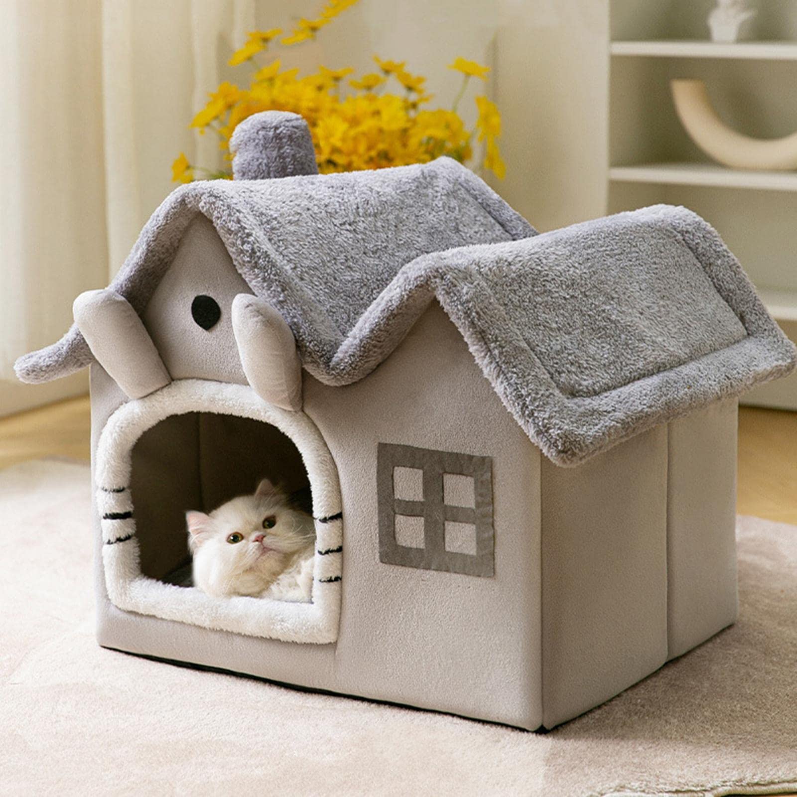 APIRILY Cat Sleeping Bed Washable Anti Slip Breathable Cushion Cat Accessories Gray | Pet Supplies | Dog Supplies | Beds