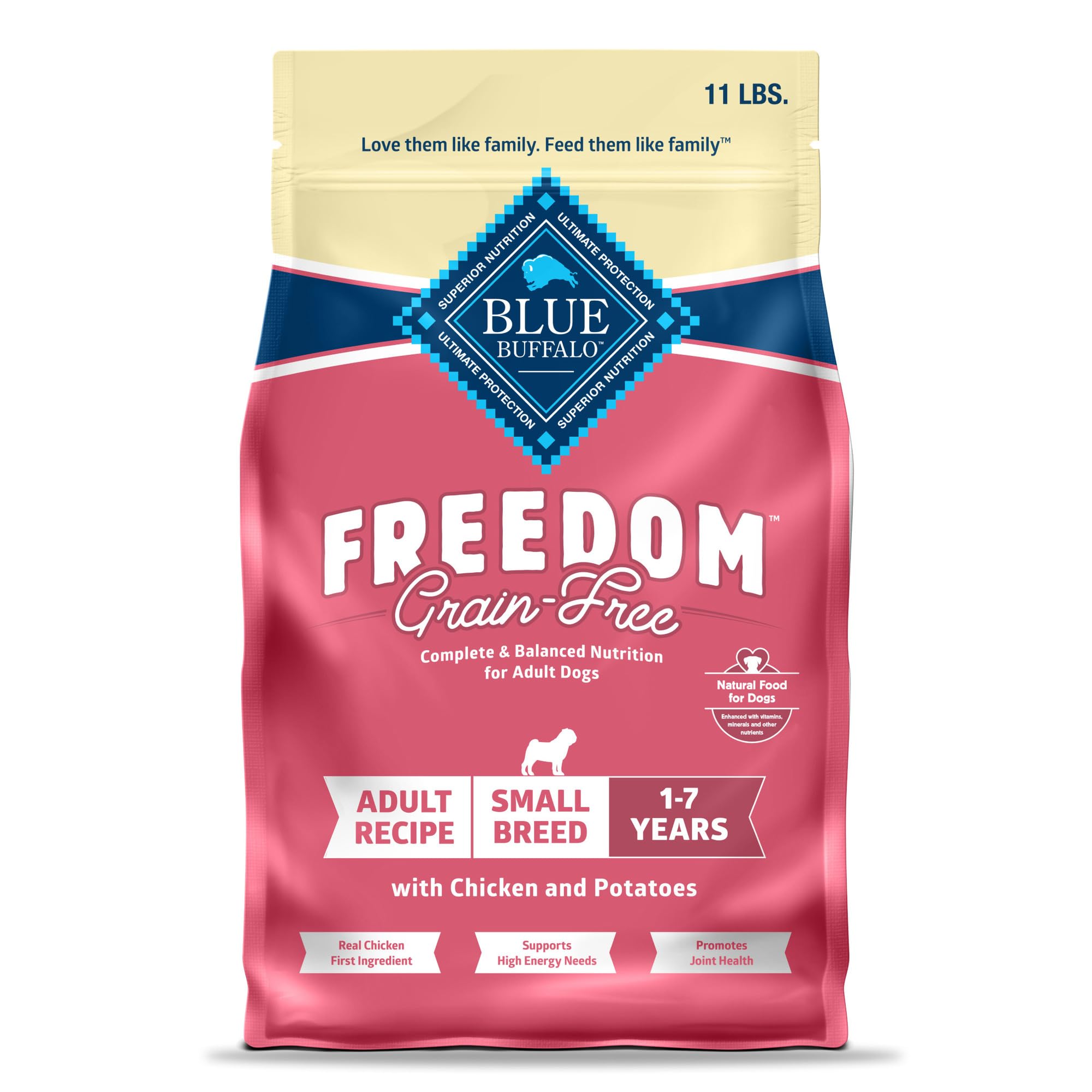 Blue Buffalo Freedom Grain-Free Small Breed Dry Dog Food, Supports High Energy Needs, Made in the USA With Natural Ingredients, 