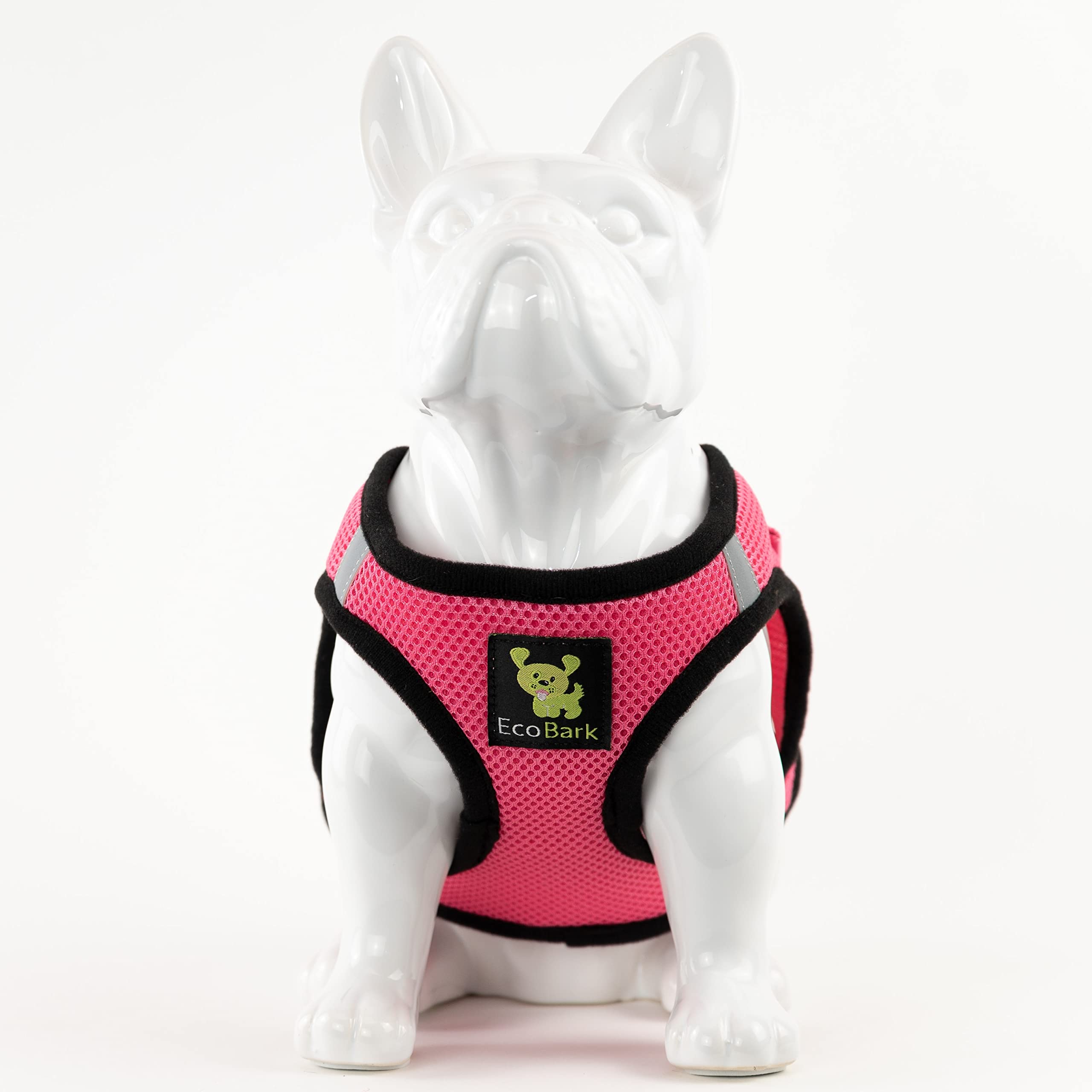 Ecobark Step In Dog Harness - Eco-Friendly Small & Medium Breed Dog Harnesses - Reflective And Adjustable Mini Body Halter Vest - Soft Mesh Toy Breed Harness (Bubblegum Pink, Medium)