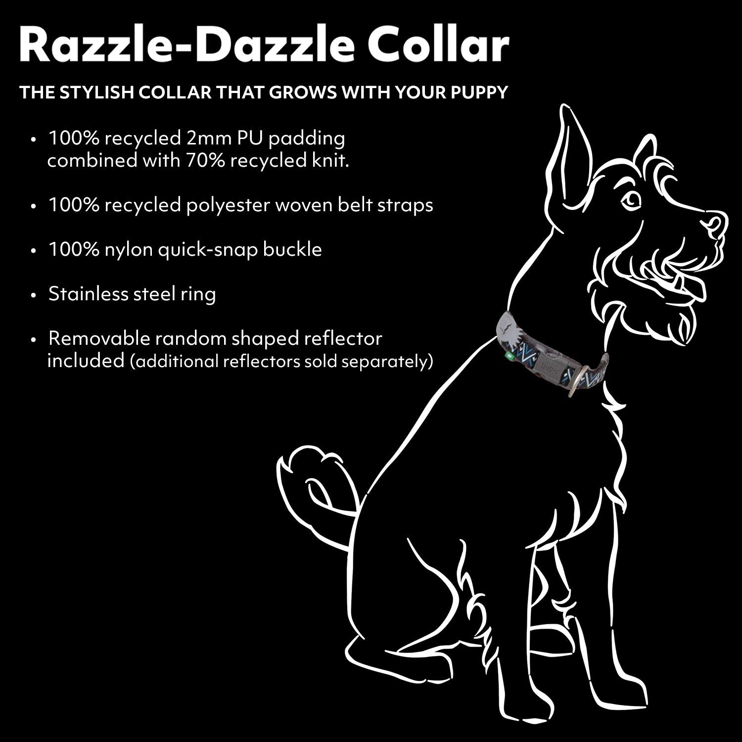 Hurtta Razzle-Dazzle Collar, Blackberry, 22-26 In