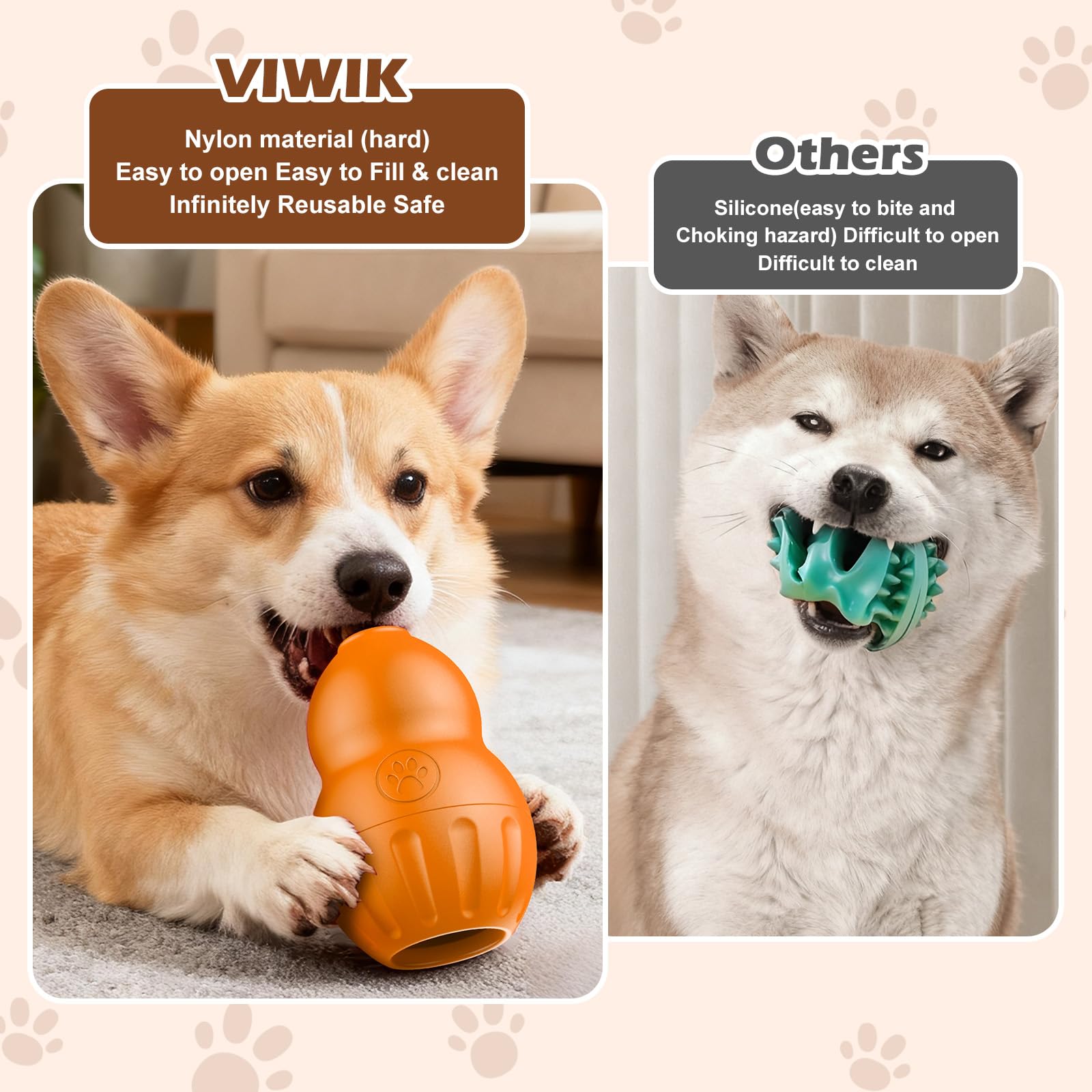 VIWIK Interactive Dog Toys to Keep Them Busy, Dog Frozen Treat Toy to Reduces Anxiety, Dogs Puzzle Enrichment Toy for Small Medi