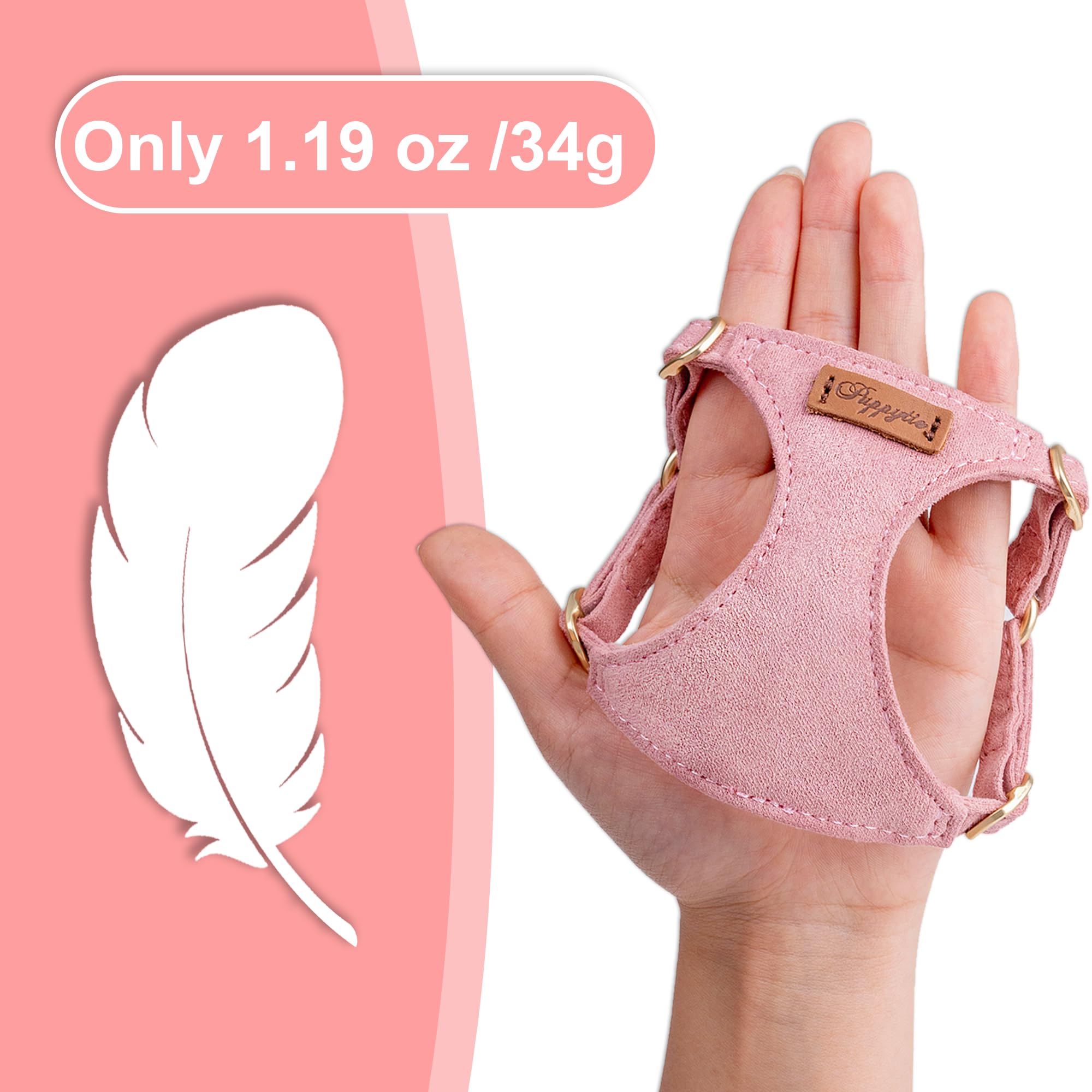 Puppytie No Pull Xs Dog Harness With Multifunction Dog Leash,Soft Adjustable No Choke Escape Proof Pet Harness Vest,Pink,Xs