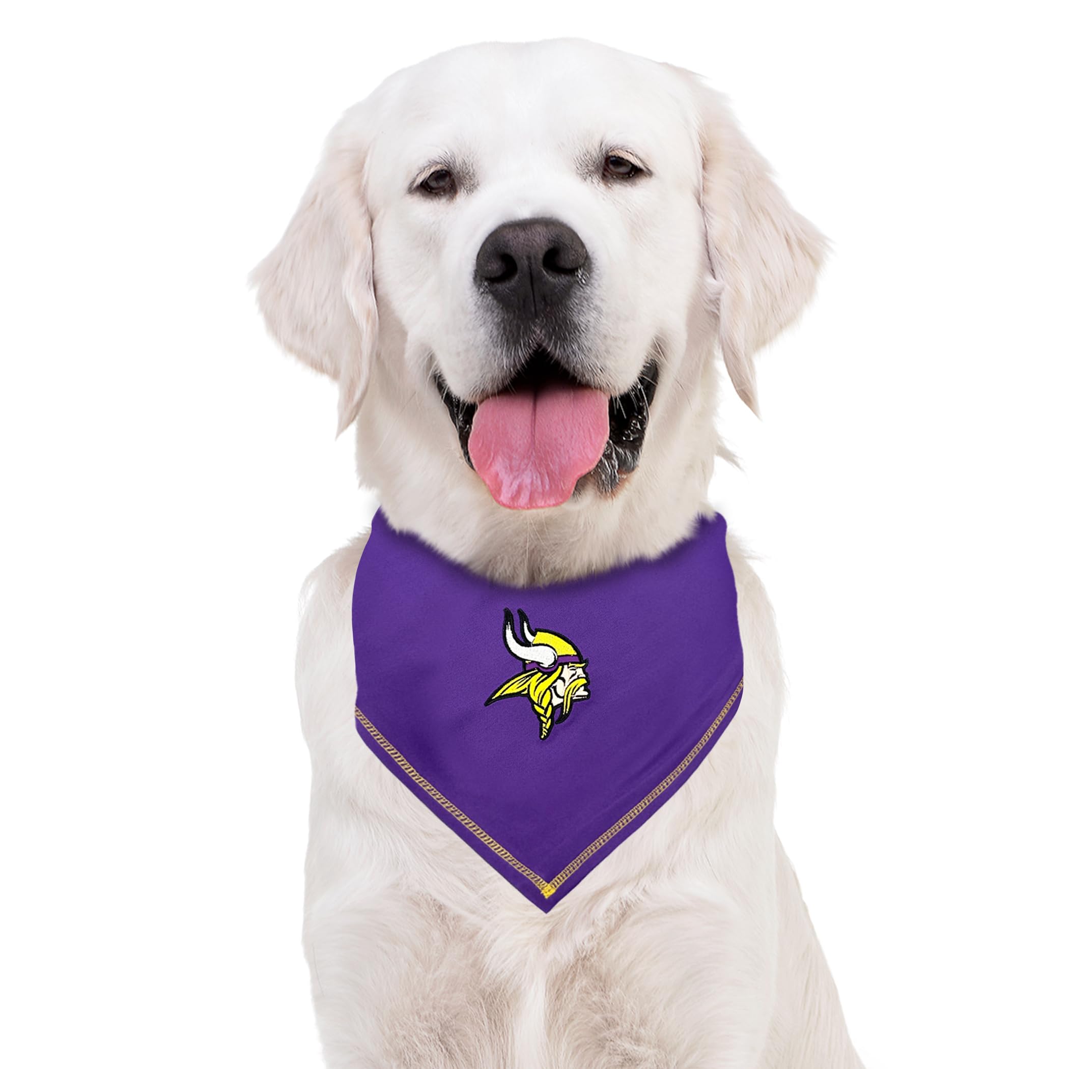 Pets First Nfl Minnesota Vikings Tie Bandana, Size Small/Medium. Dog Bandana Scarf Bib For Pet Cat Dog. The Ultimate Game-Day, P