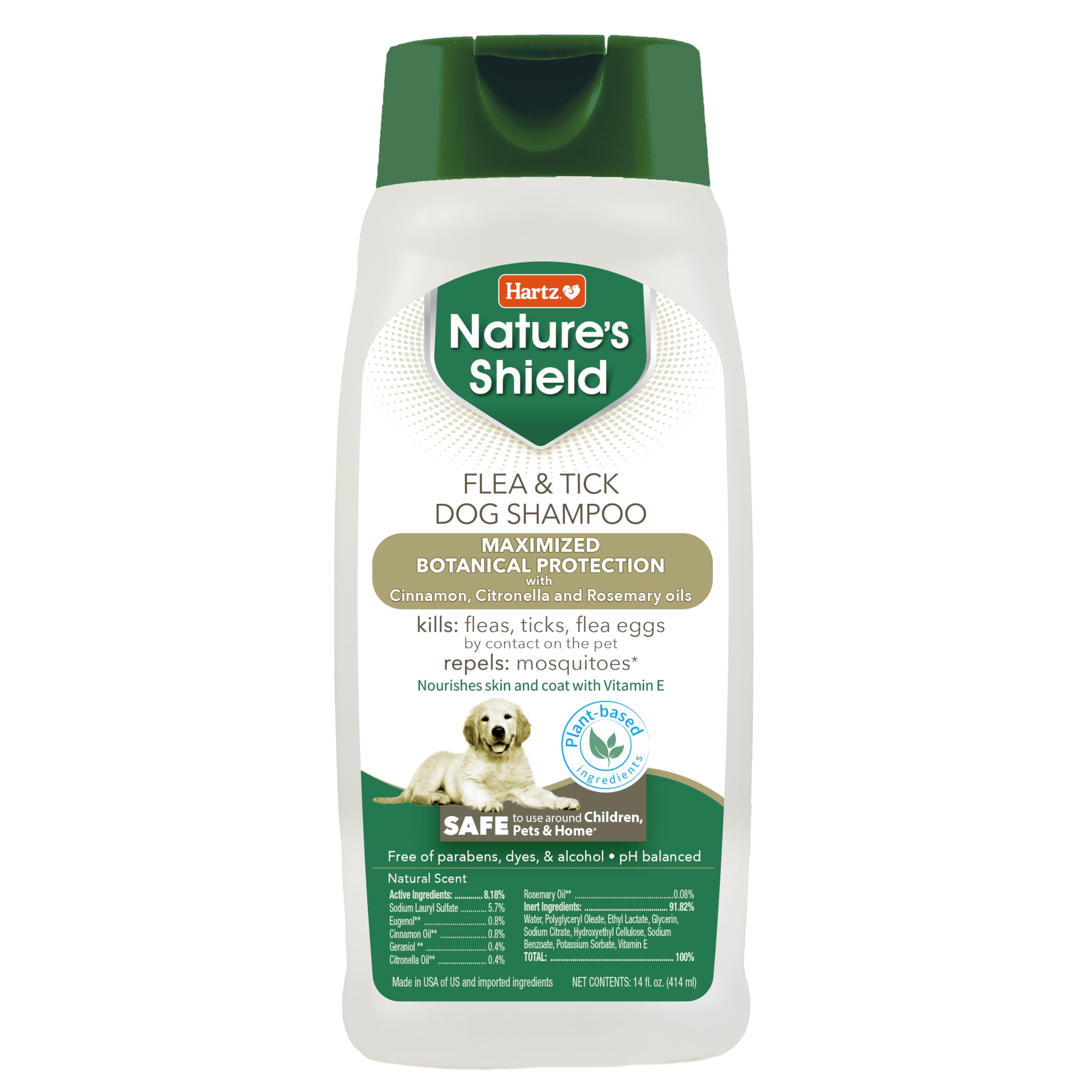 Hartz Natures Shield Flea & Tick Dog Shampoo Maximized Botanical Protection & Prevention with Cinnamon, Citronella & Rosemary Oi