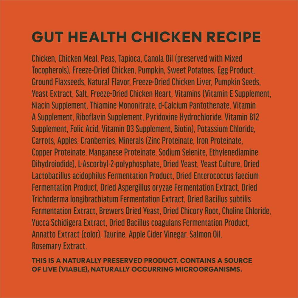 Instinct Raw Boost Gut Health, Natural Dry Dog Food with Freeze Dried Pieces, Grain Free Recipe - Real Chicken, 3.5 lb. Bag