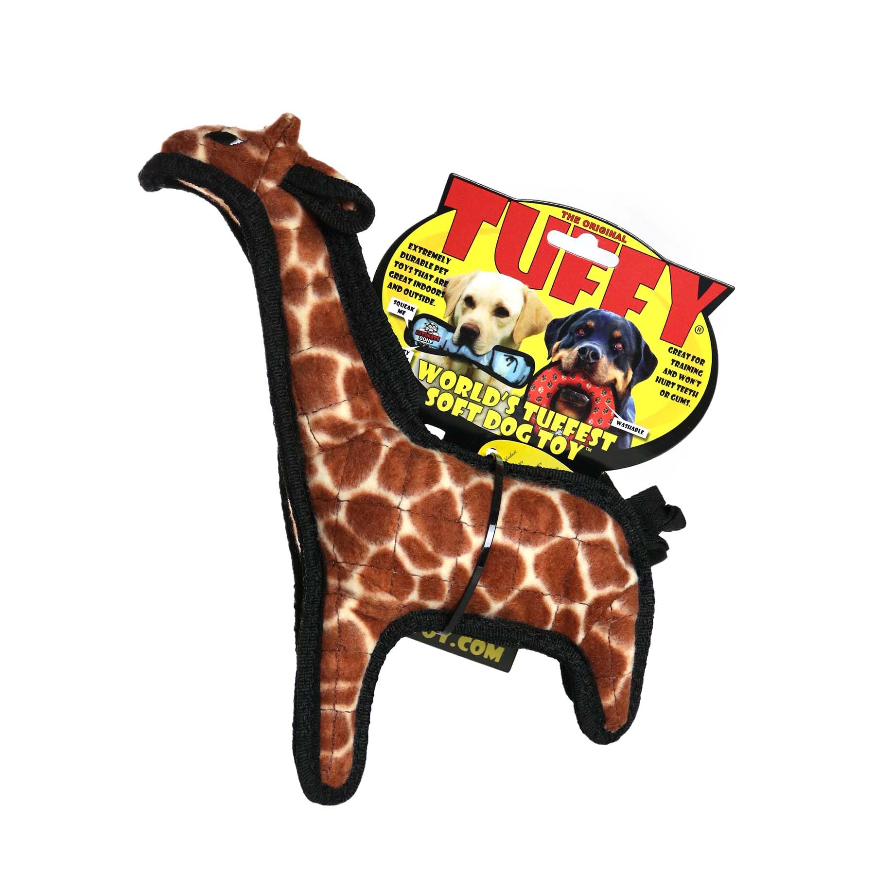 Tuffy - World'S Tuffest Soft Dog Toy - Zoo Junior Giraffe - Multiple Layers. Made Durable, Strong & Tough. Interactive Play (Tug, Toss & Fetch). Machine Washable & Floats