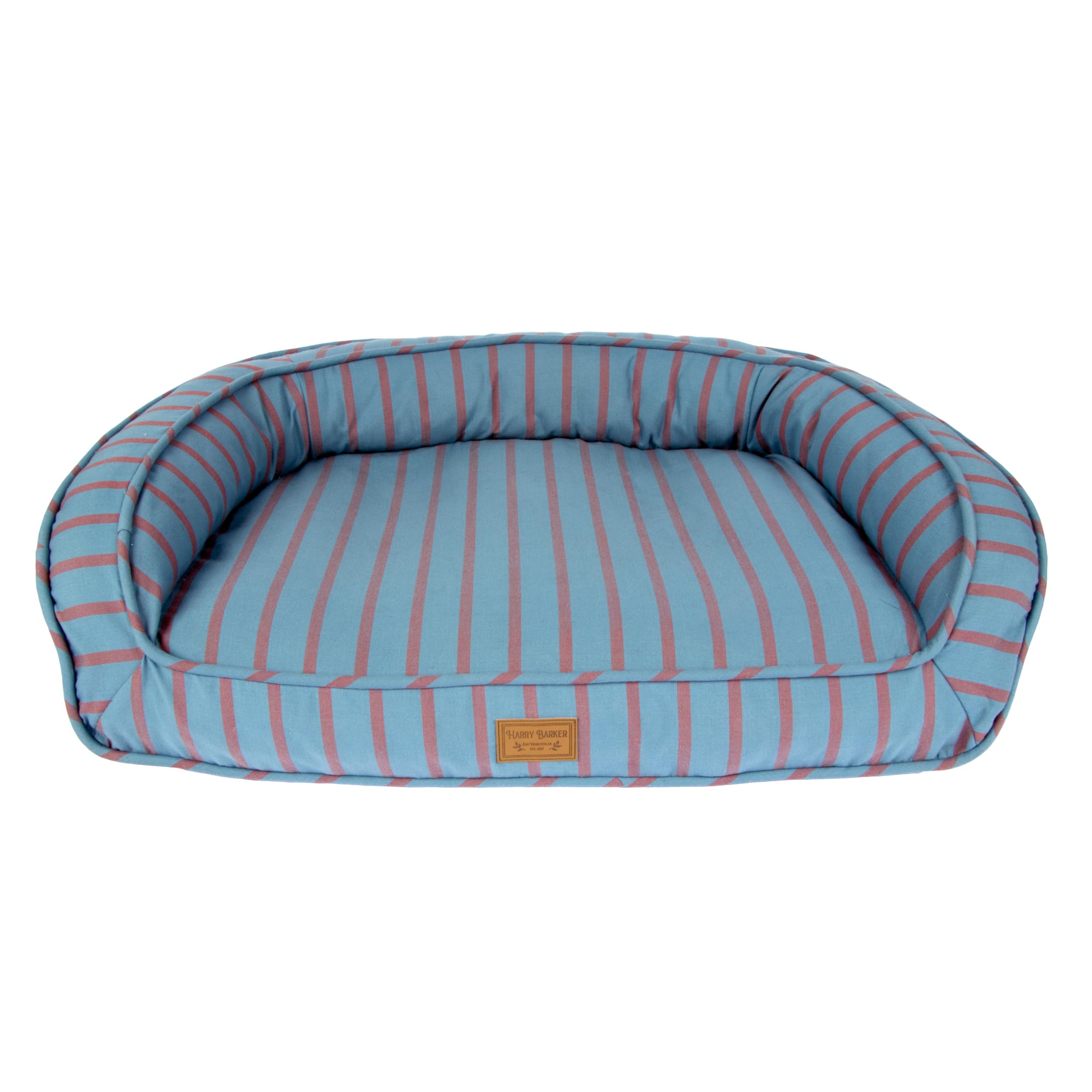 Harry Barker Striped Pillow and Lounger Dog BEDS, Striped Lounger Bed - Large