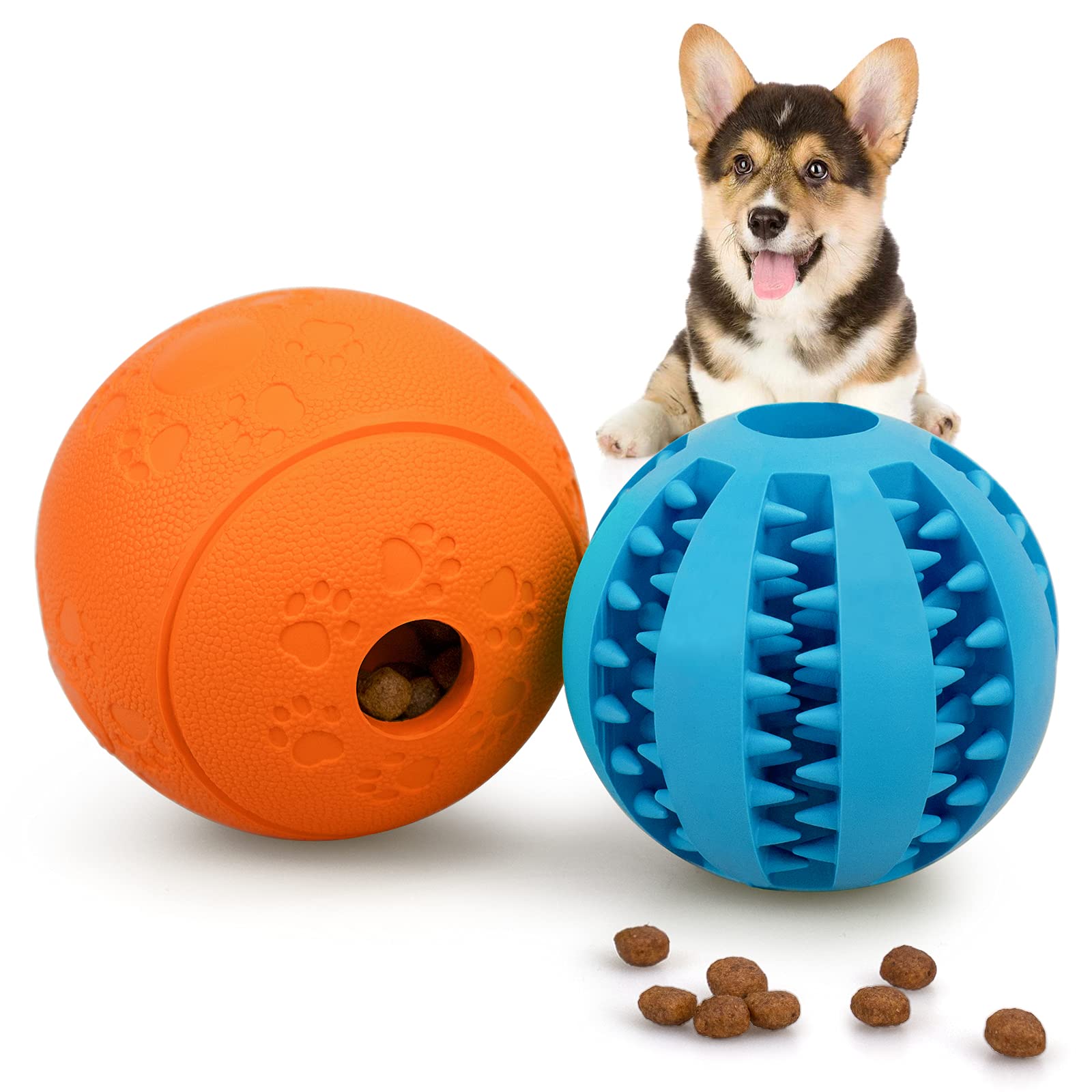 HIPPIH Interactive Dog Toys for Puppies 2 Pack, Dog Puzzle Toys for Small Dogs, Dog Balls for Medium Dogs, Treat Dispensing Dog 