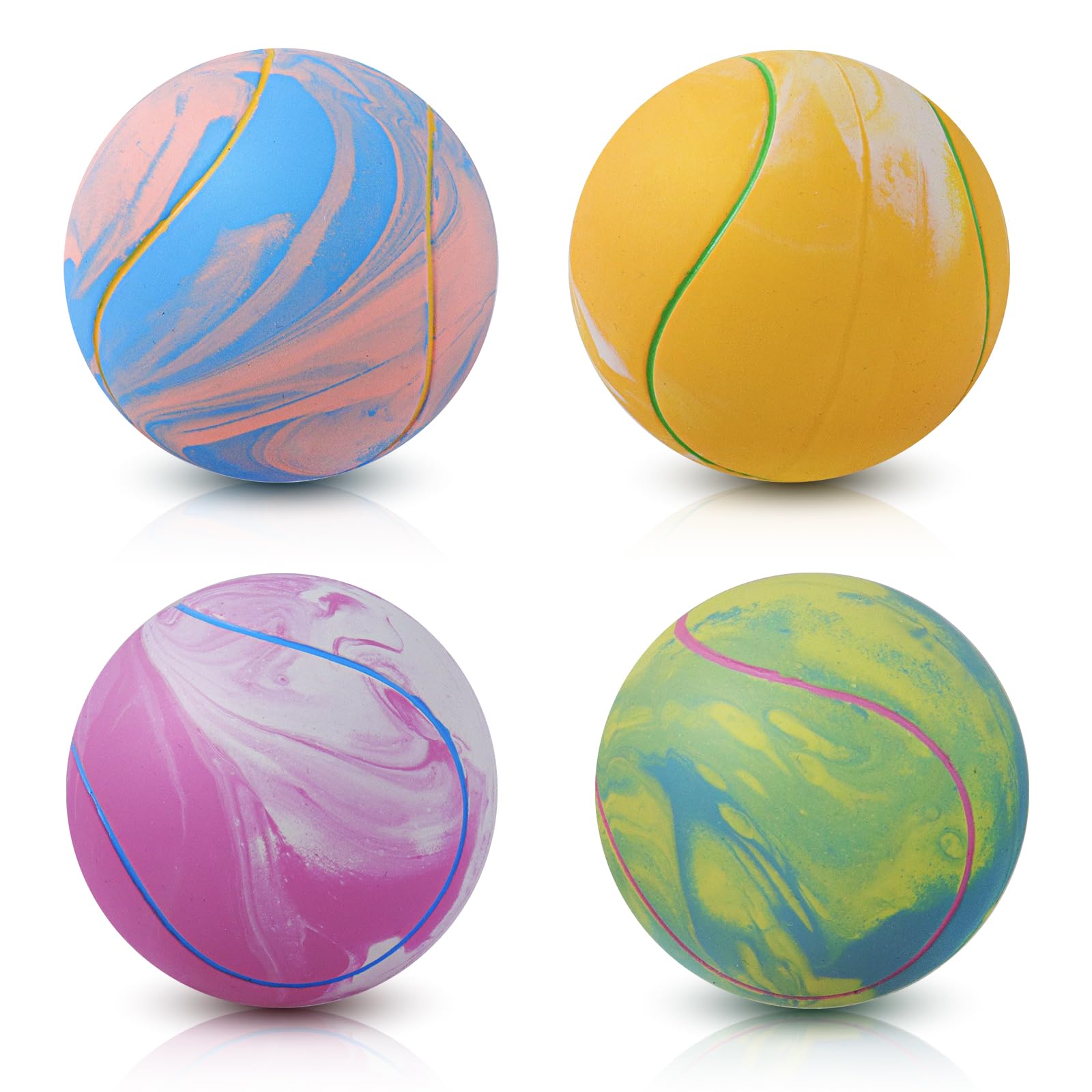 Schitec Dog Squeaky Toy Balls, Interactive Tennis Ball For Puppies Small Pet Medium Breed Dogs, Latex Rubber Puppy Fetch Play To