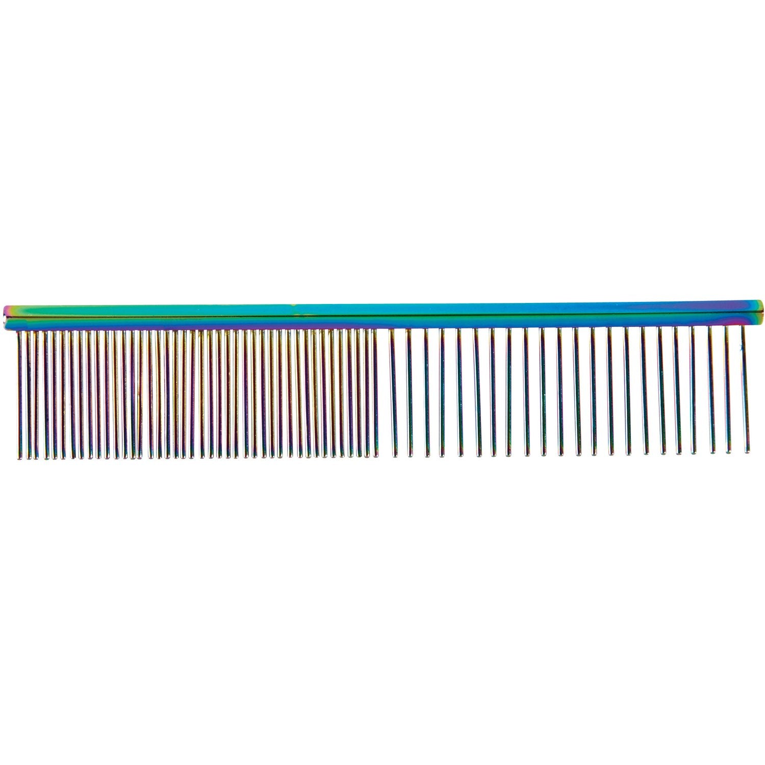Master Grooming Tools Rainbow Greyhound Combs — European-Style Combs For Grooming Dogs - Fine/Coarse, 7½', Medium, Blue