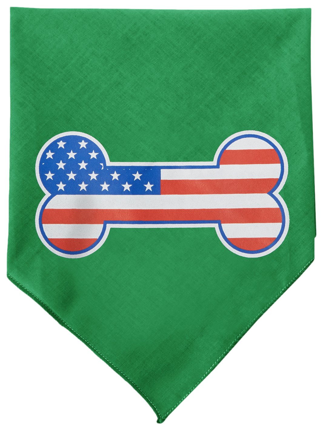 Mirage Pet Products Bone Flag American Screen Print Bandana for Pets, Small, Emerald Green