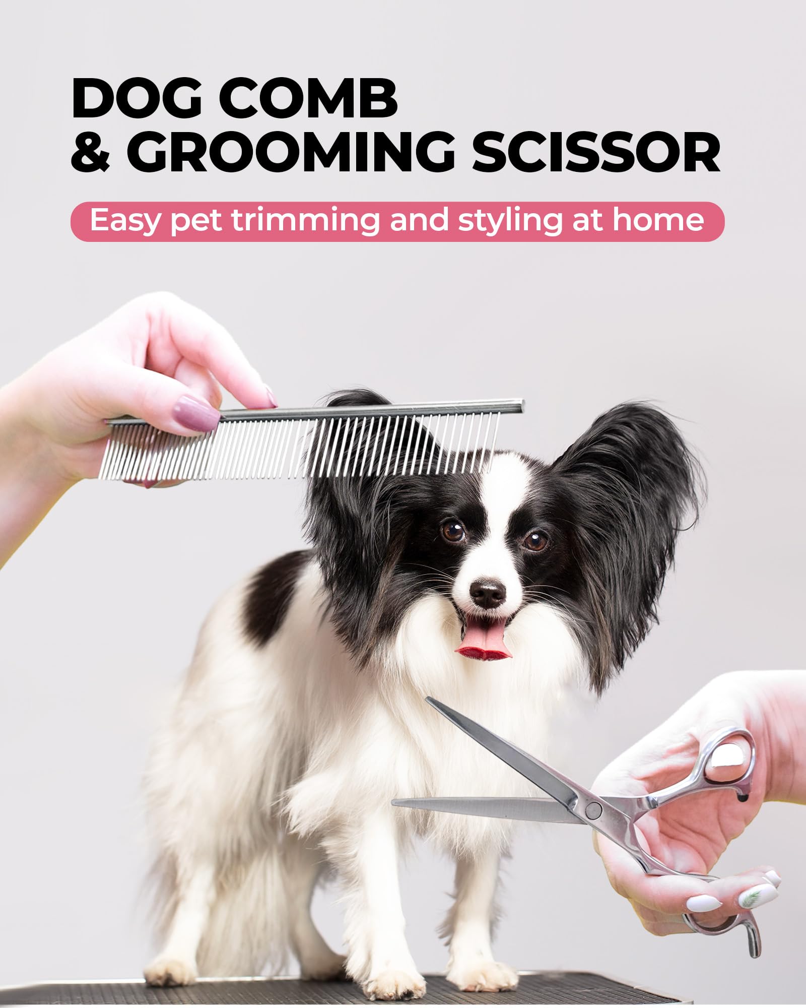 Kueiox Dog Brush For Shedding Grooming,6 Pack Long-Pin Brush Set For Long Haired Dog Cat Goldendoodles Poodles Doodles Pink