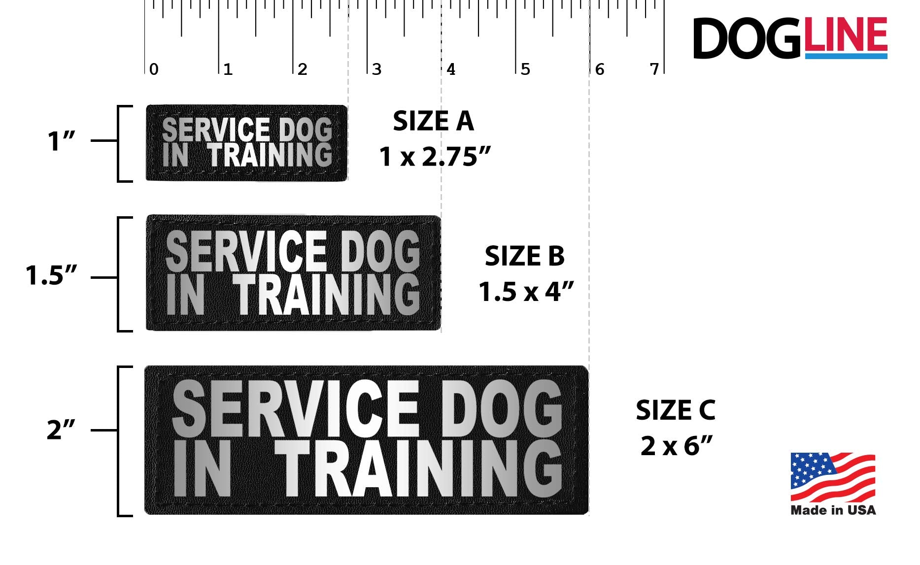 Dogline Removable Interchangeable Service Dog In Training Patches - For Vests, Harnesses, Collars. Unimax, Alpha, Maxaire, Omega