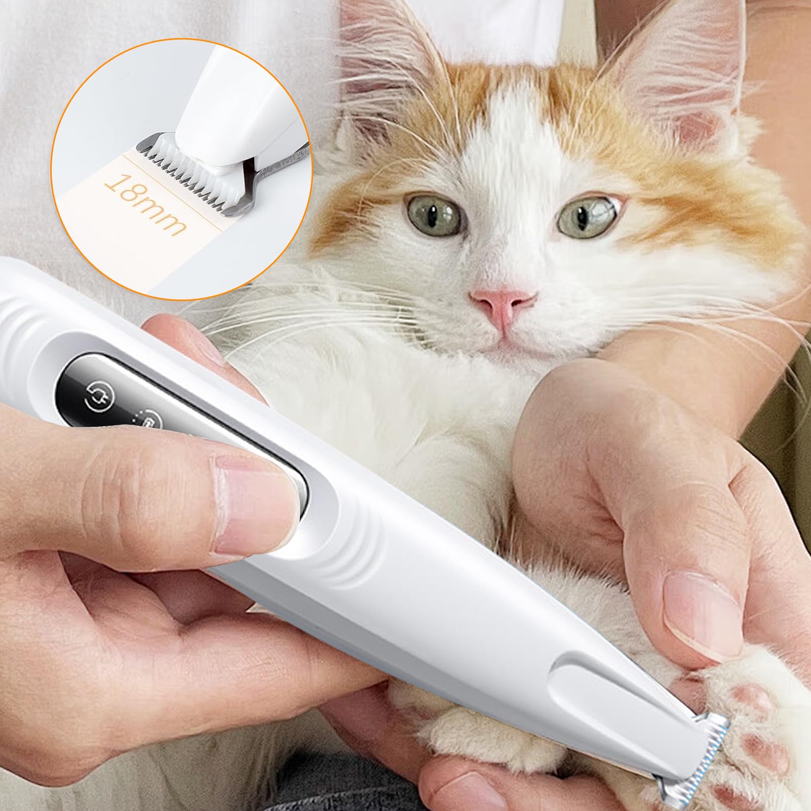 Soulbeam Upgraded Dog Paw Trimmer, Upgraded 18Mm Blade Electric Dog Clipper With Led Display, Ipx7 Waterproof, Rechargeable Hair