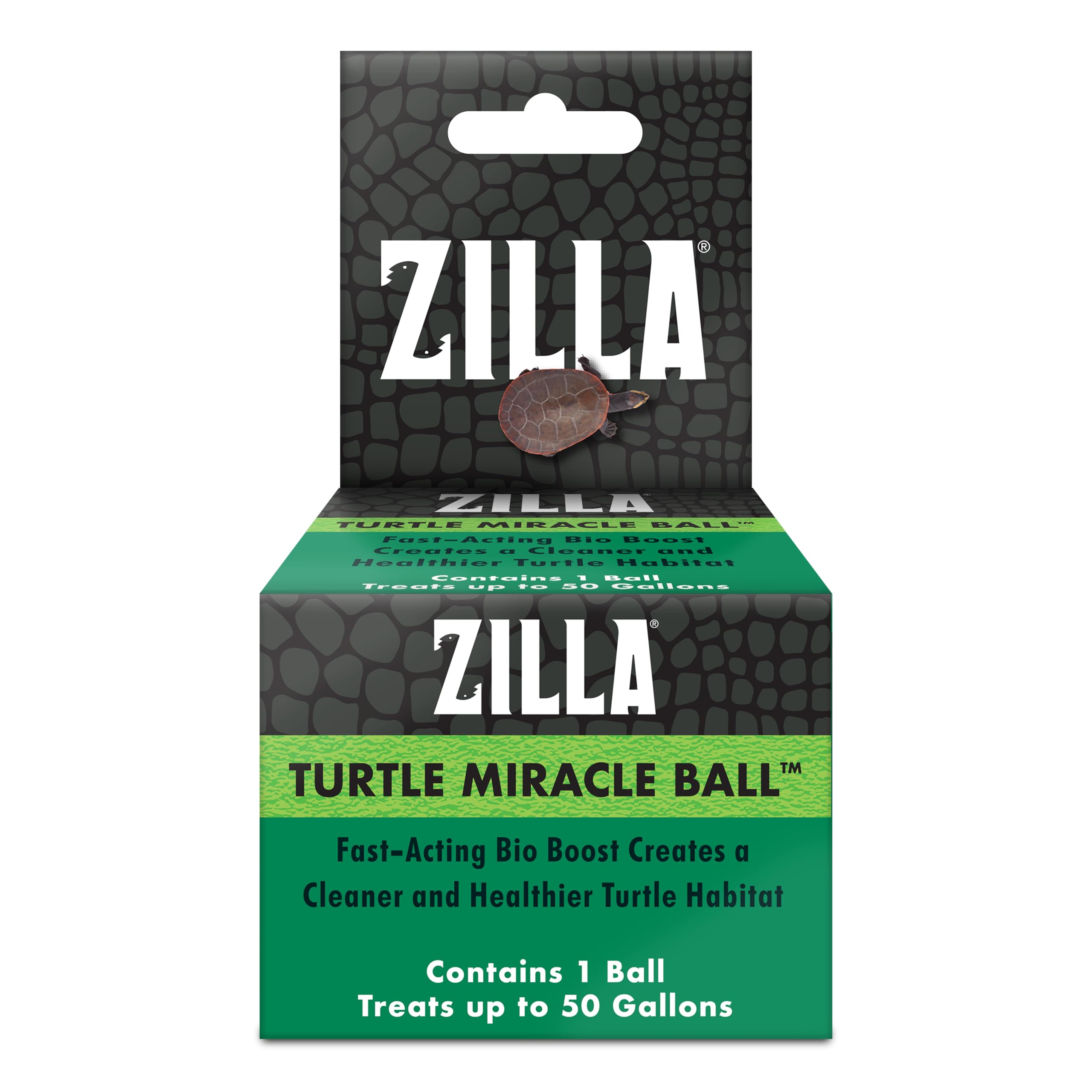 Zilla Pet Turtle Miracle Ball, Odor and Sludge Remover, for Cleaner and Healthier Turtle Habitats and Aquariums, Treats up to 50