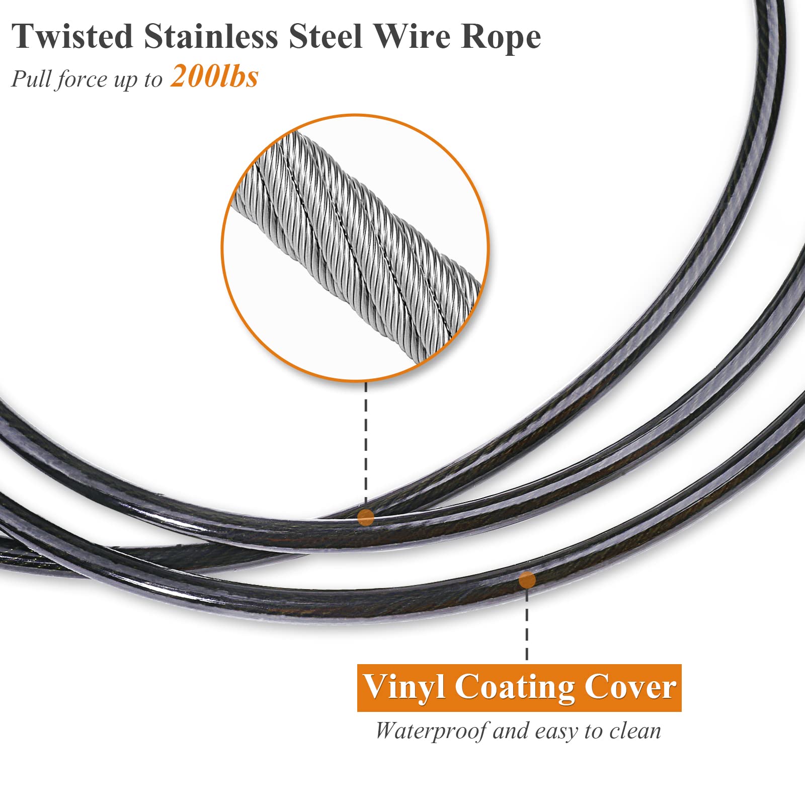 6Ft Chew Proof Dog Leash With Soft Foam And Reflective Padded Handle, Waterproof Vinyl Coated Steel Cable Chew-Resistant Metal Lead For Small Large Dogs