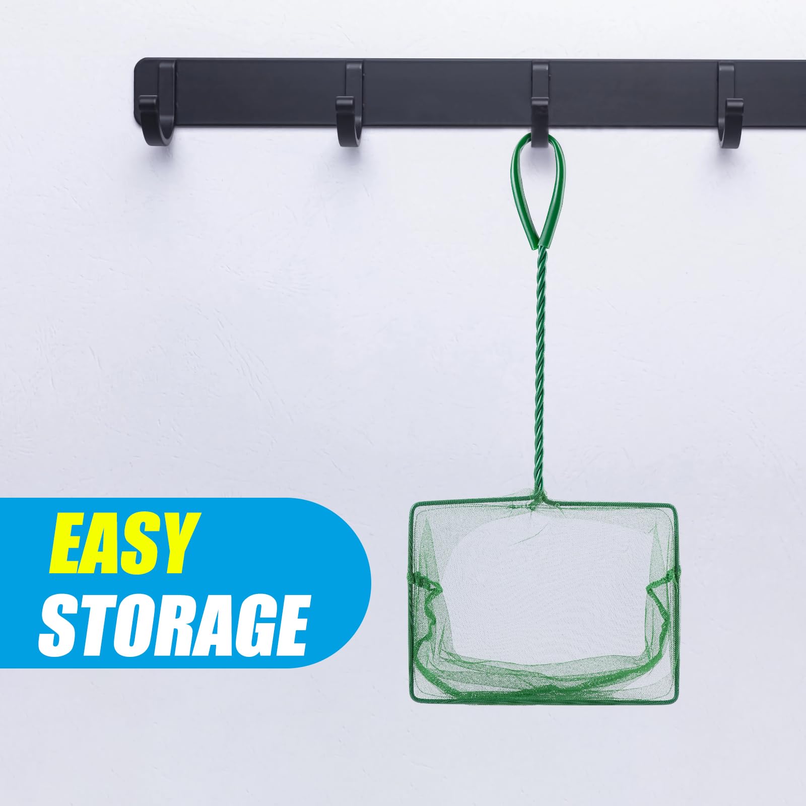 AQUANEAT 8 Inch Aquarium Fish Net, Wastes Skimming Cleaning Tool with Firm Handle for Fish Tanks Small Ponds